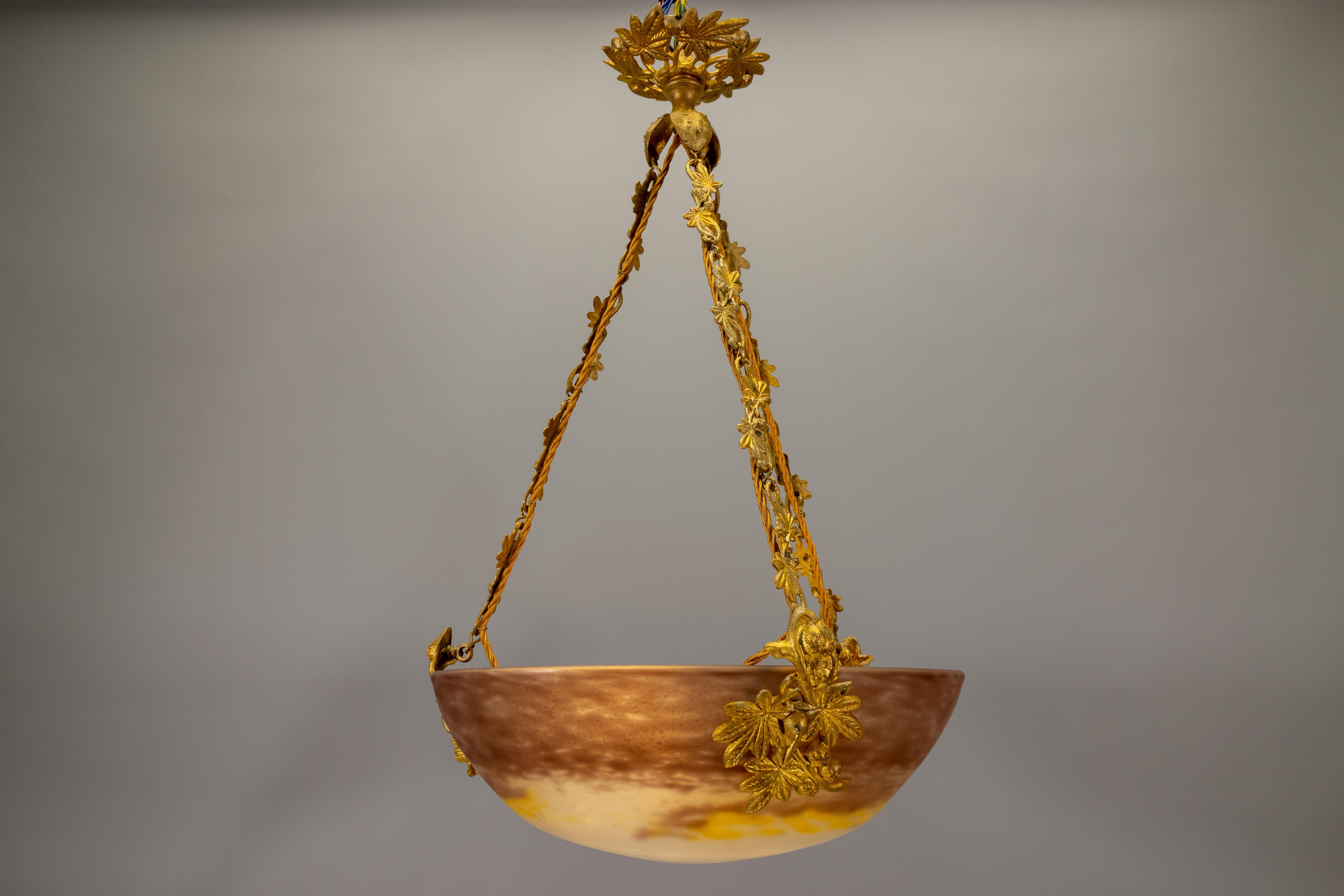 Lámpara colgante francesa Art Nouveau de G.V. de Croismare, Muller Frères, años 20 Francés en venta