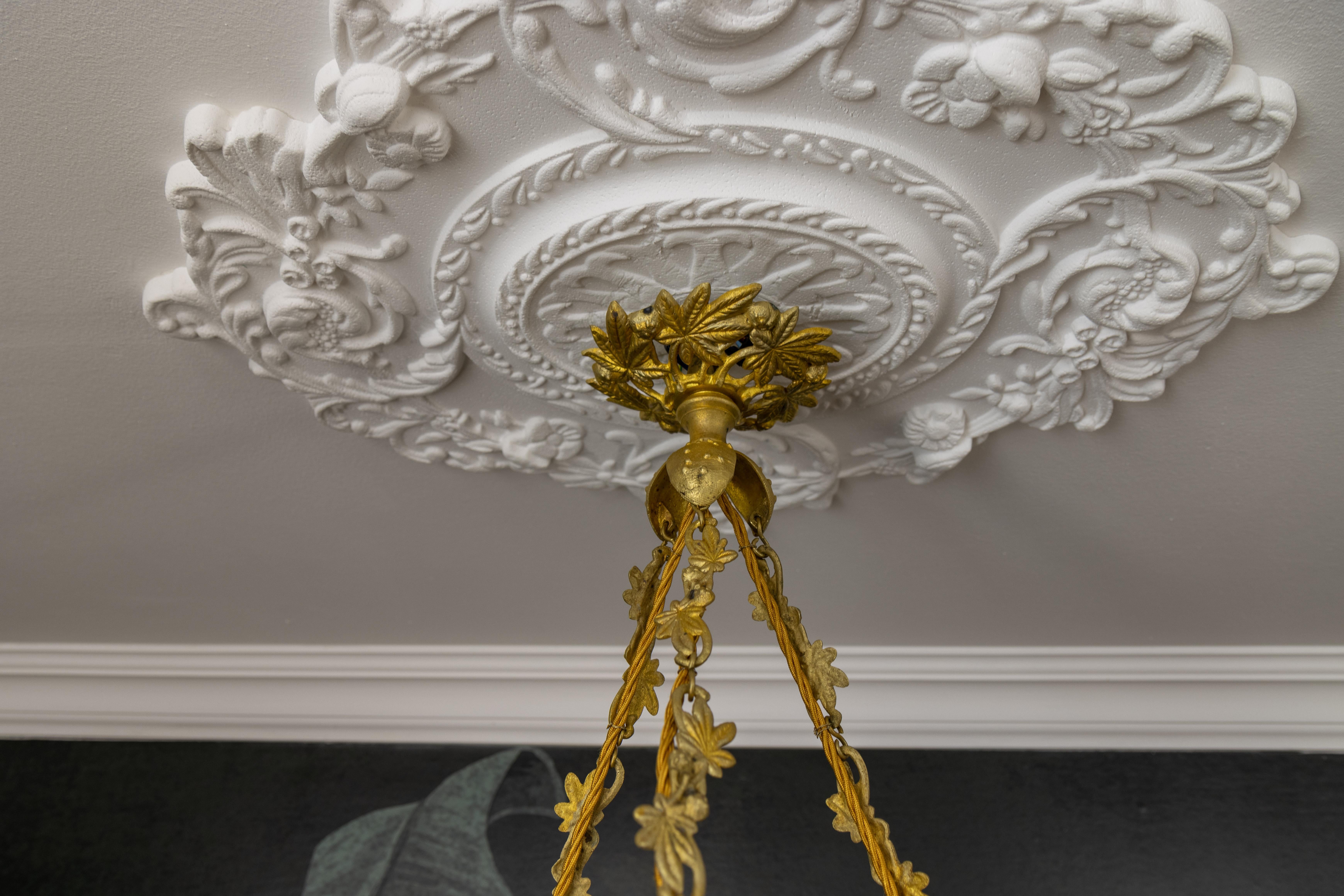 Lámpara colgante francesa Art Nouveau de G.V. de Croismare, Muller Frères, años 20 en venta 1
