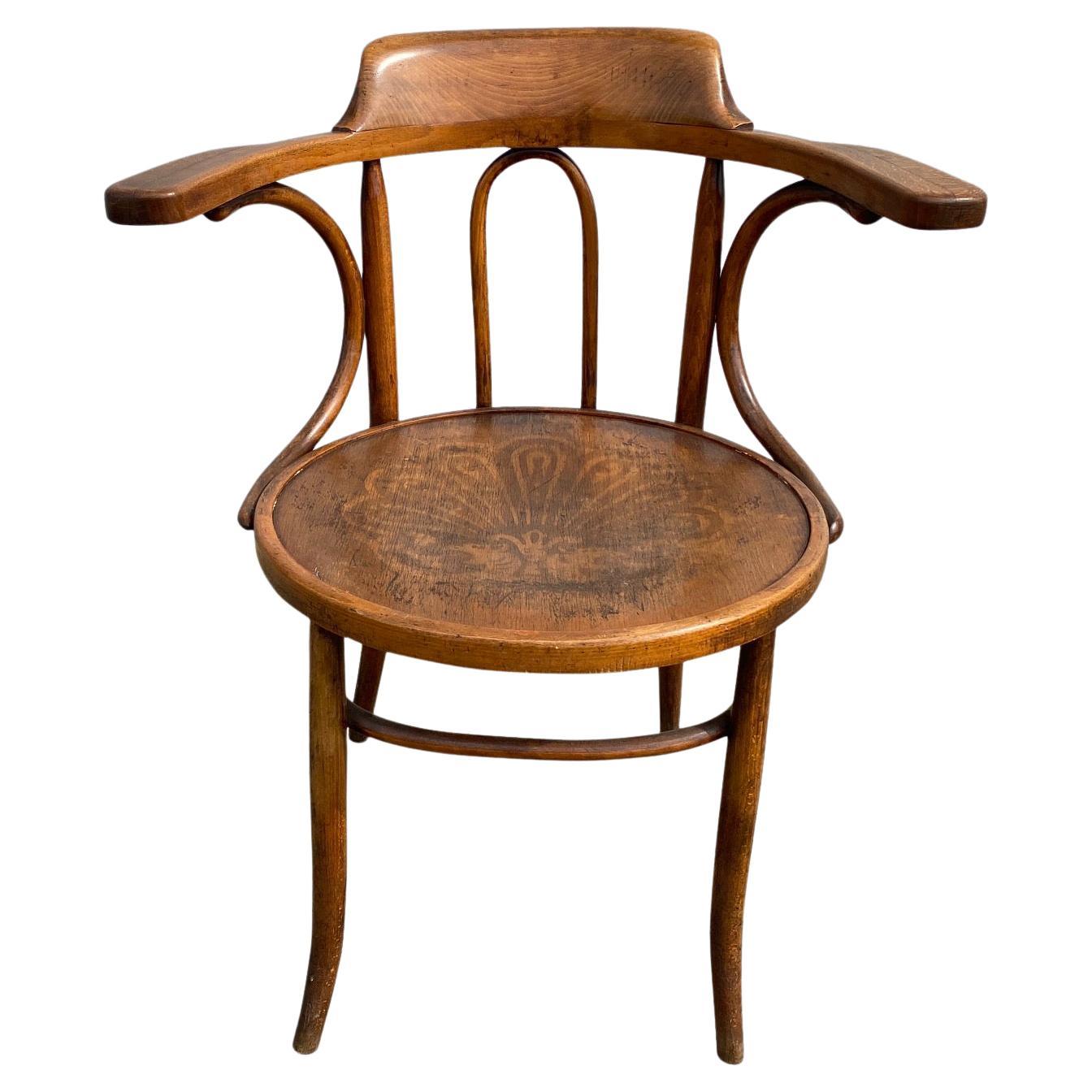 French Art Nouveau Period Bentwood Armchair by Thonet For Sale