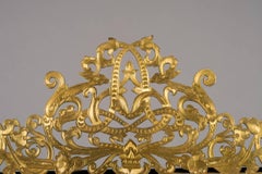 French Art Nouveau Period Gilt Bronze Mirror with Stand