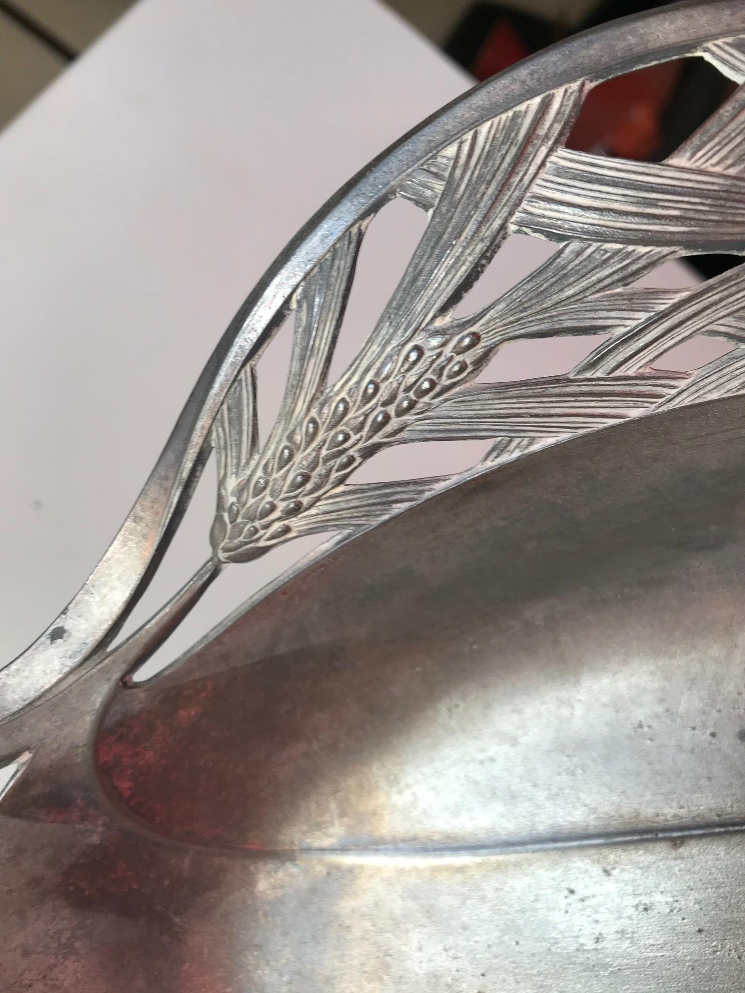 French Art Nouveau Pewter Tray, 1910s 1