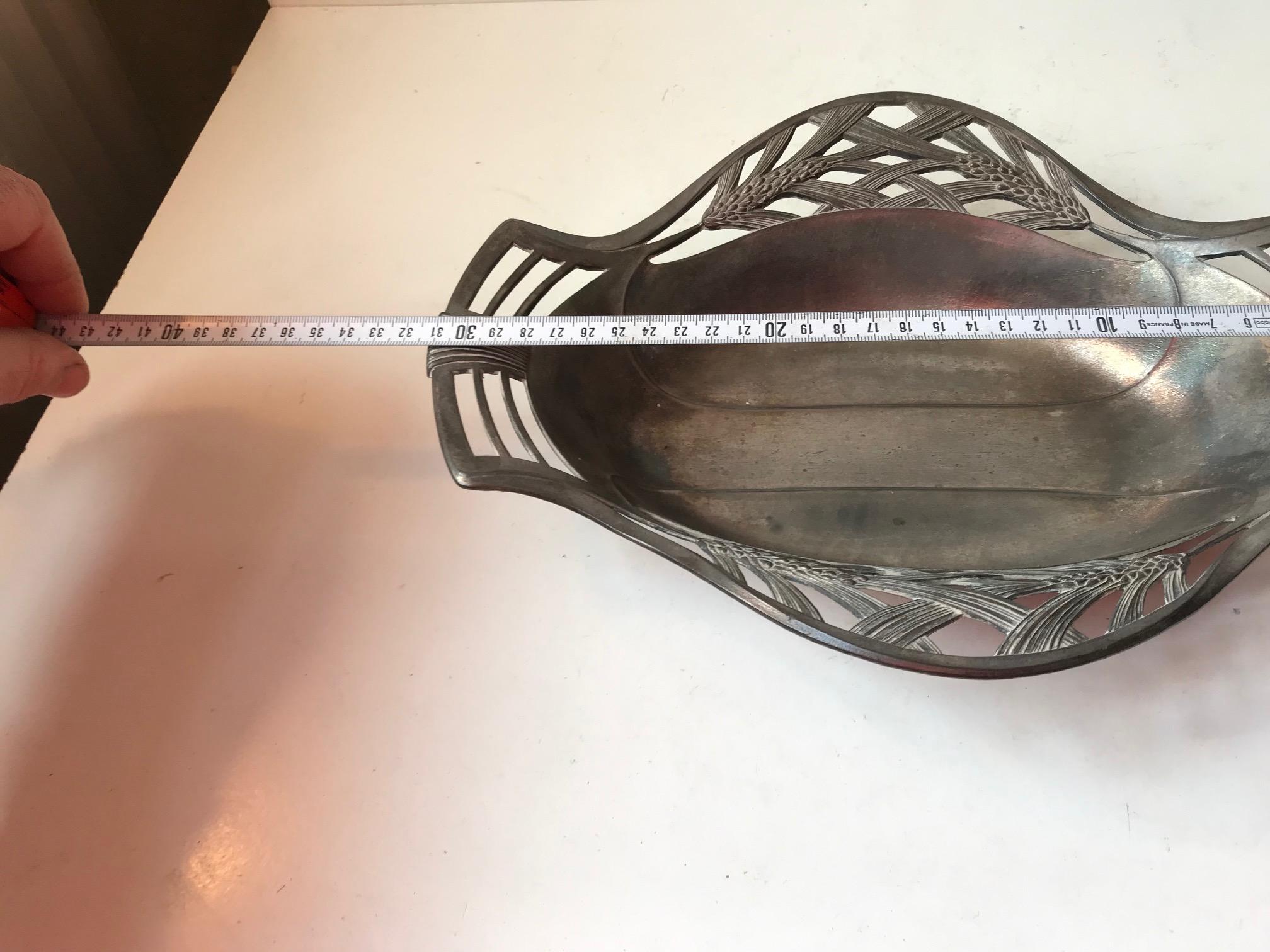 French Art Nouveau Pewter Tray, 1910s 4