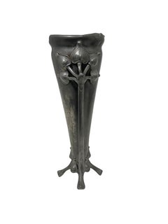 French Art Nouveau pewter vase, ca 1900