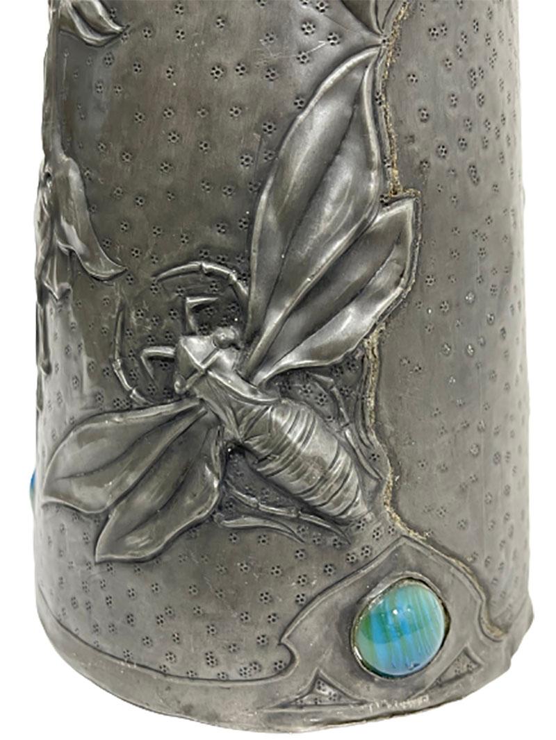 Francese Vaso in peltro francese Art Nouveau in vendita