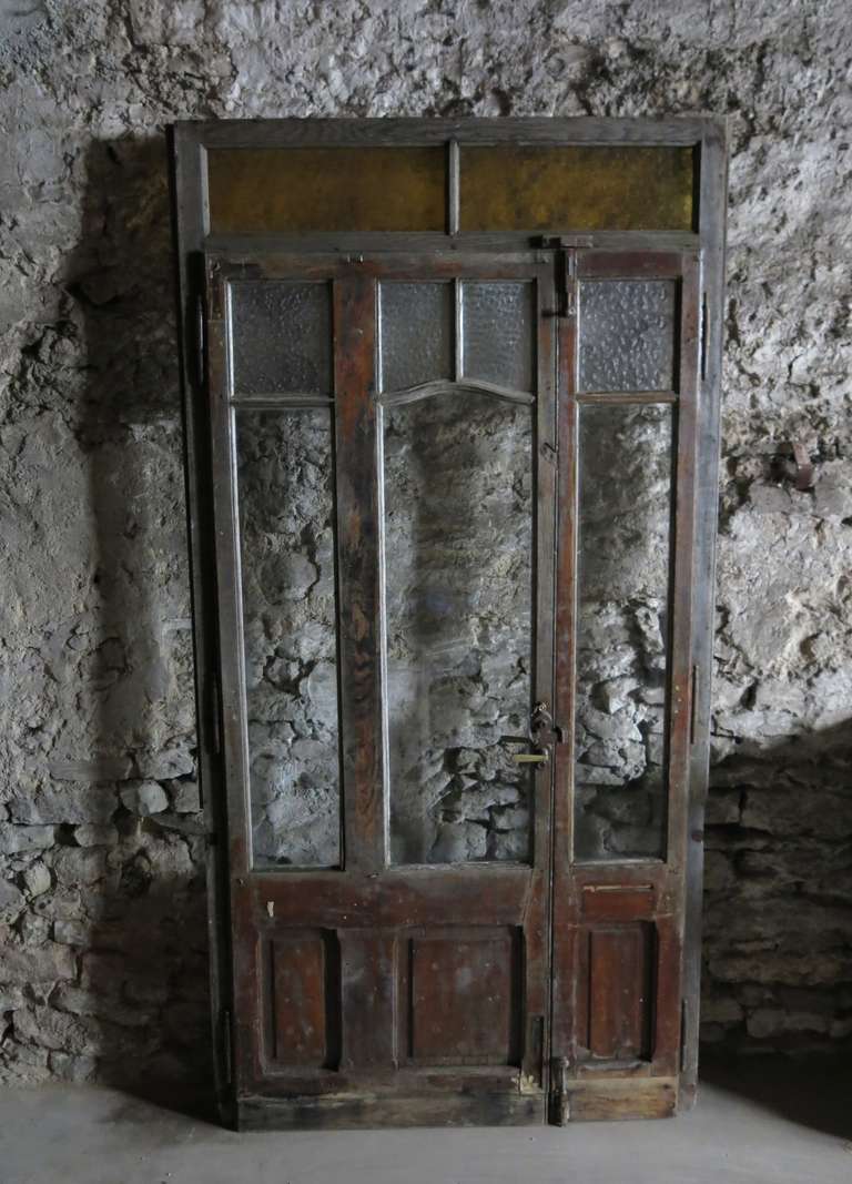 French Art Nouveau Pharmacy Entrance-Doors circa 1930 Nancy City France 1