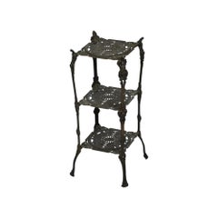 Französischer Jugendstil Pflanzentisch Etagere Künstliche Bronze Antiquitäten um 1900