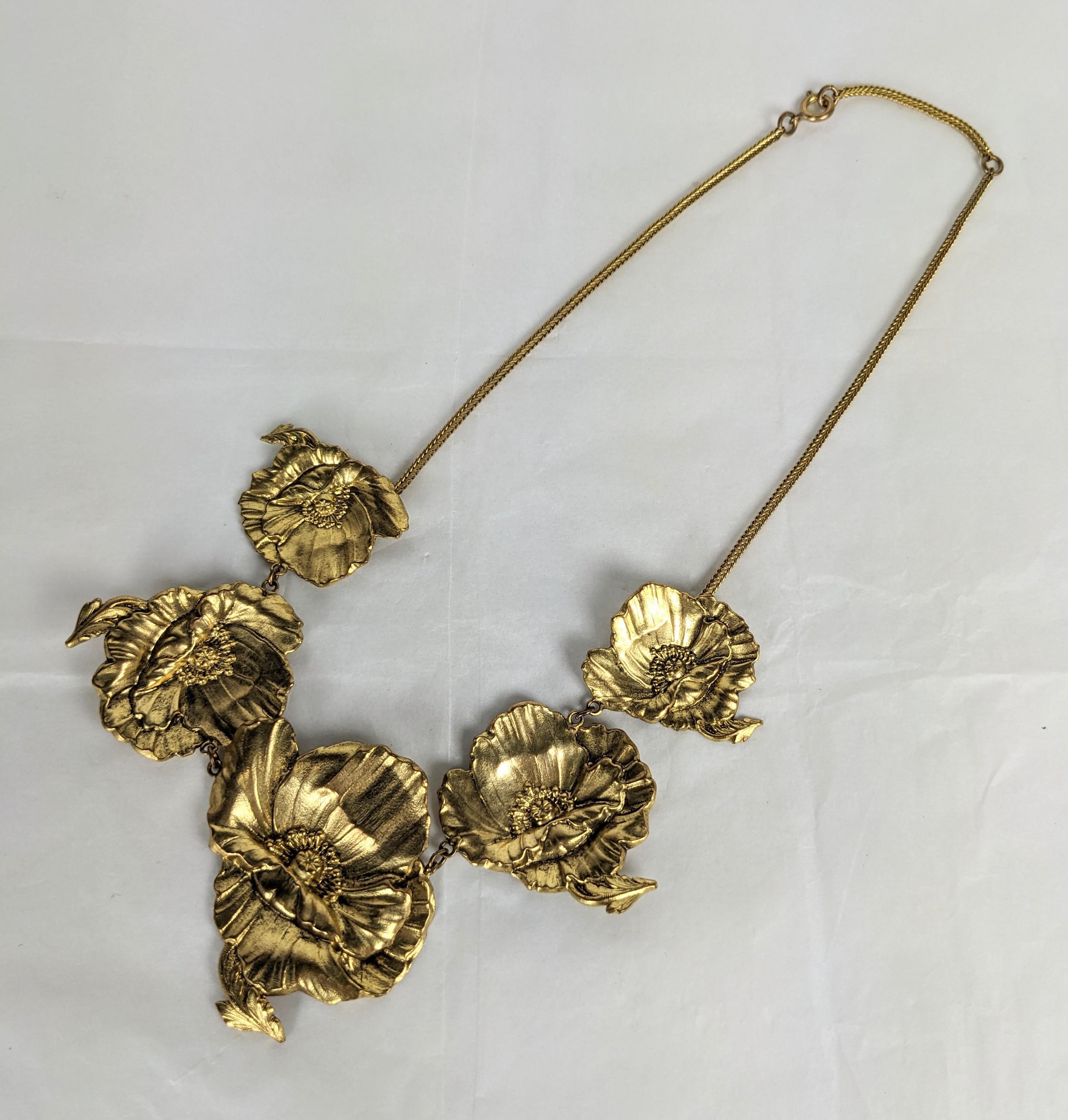 Art nouveau Collier de coquelicots Art Nouveau français en vente