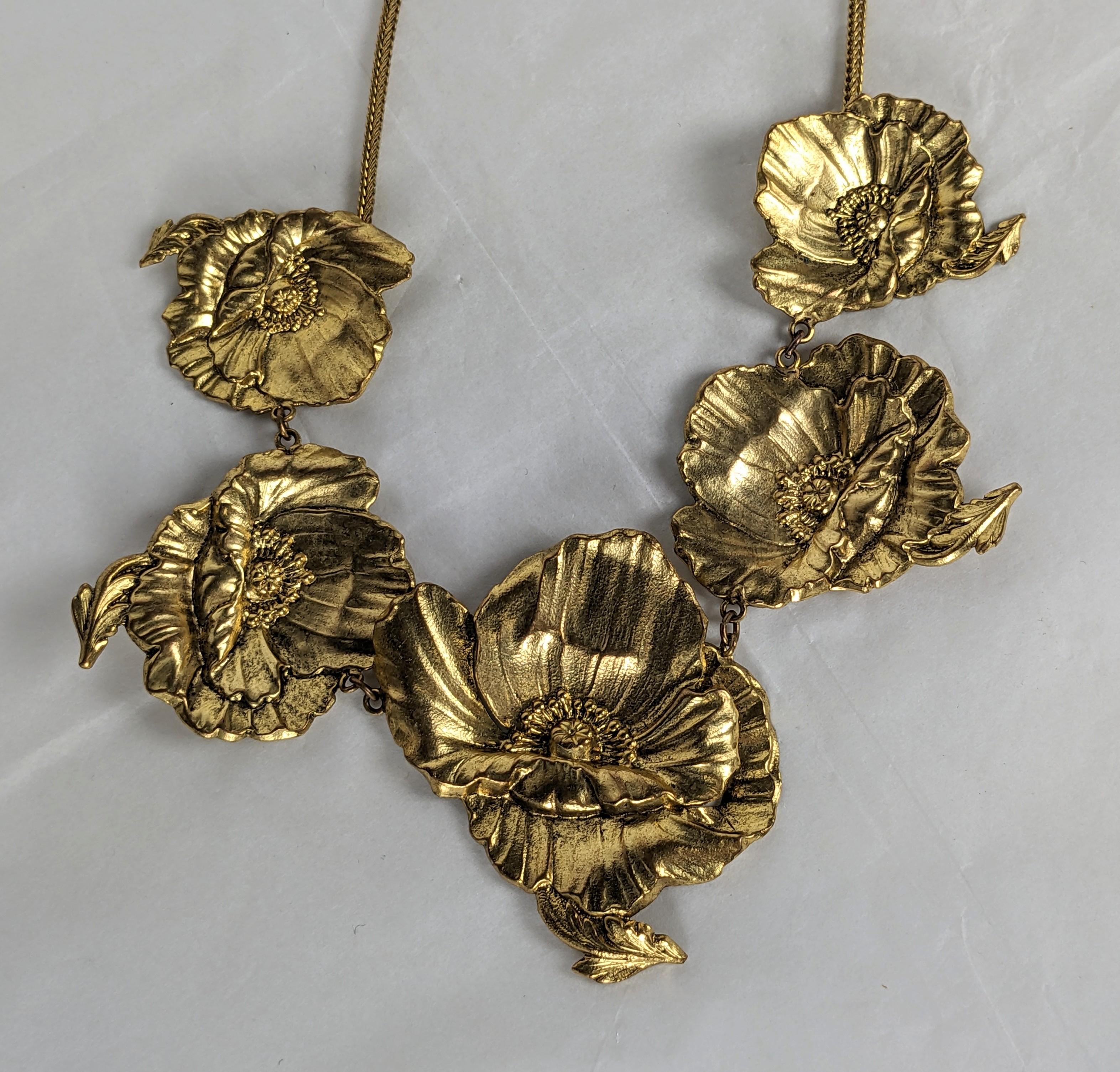 Collier de coquelicots Art Nouveau français Bon état - En vente à New York, NY