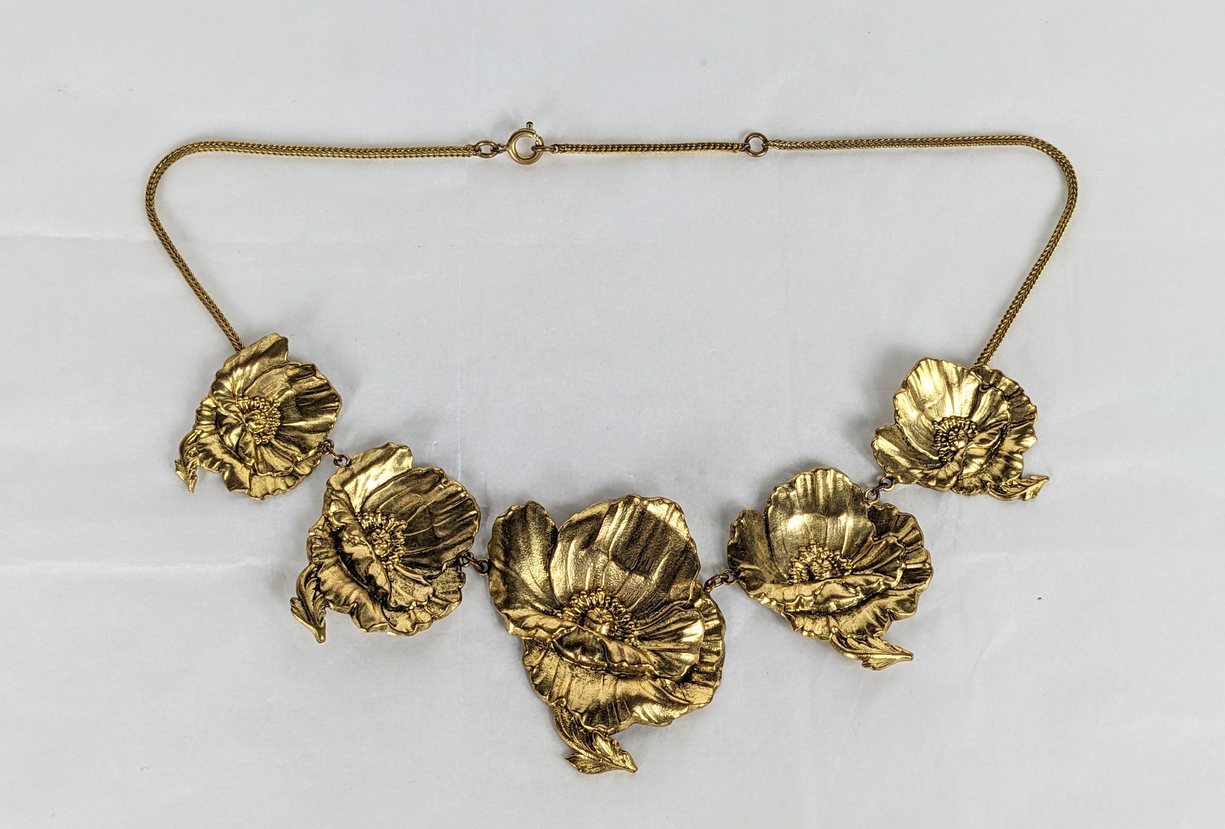 Collier de coquelicots Art Nouveau français Unisexe en vente