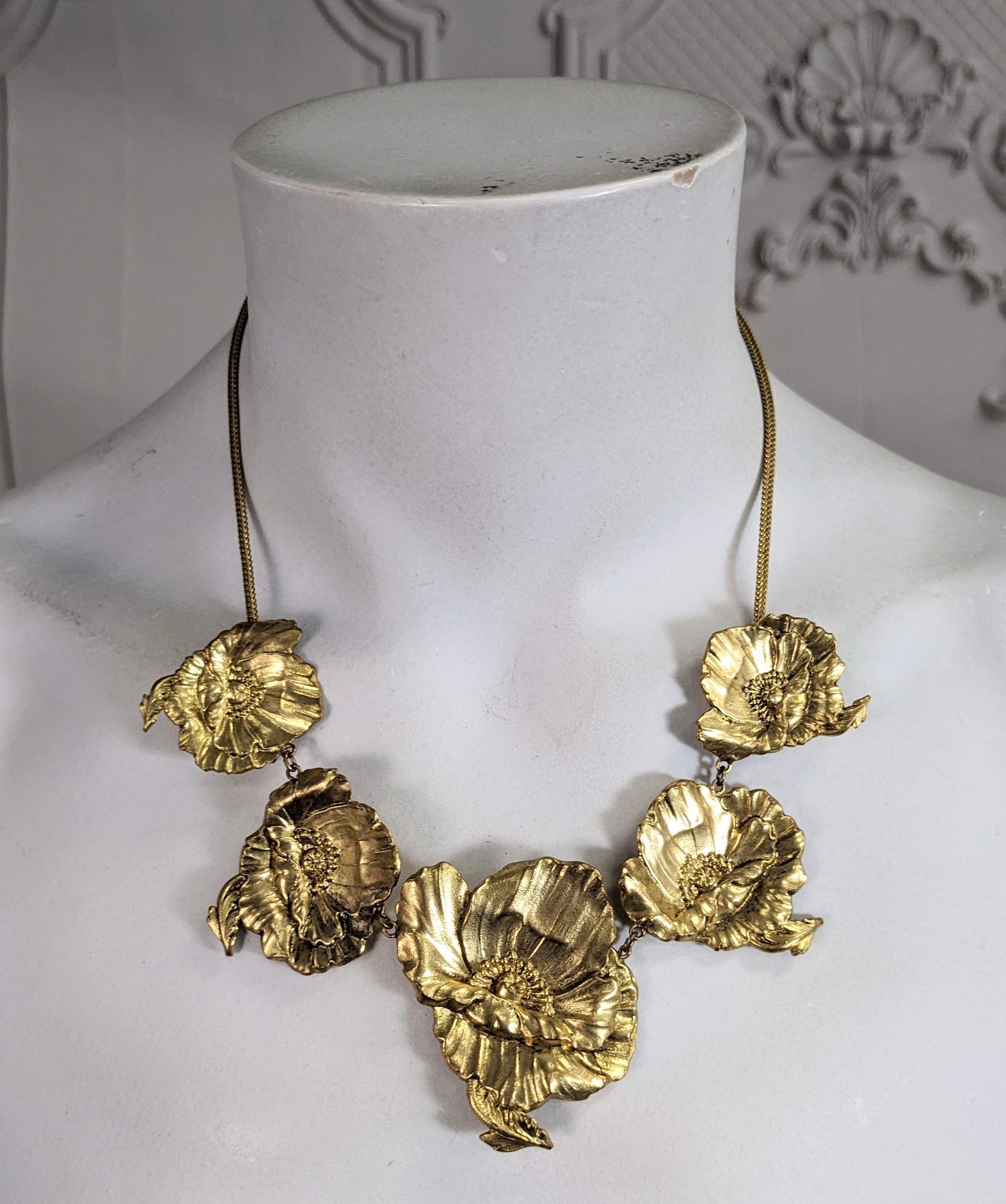 Collier de coquelicots Art Nouveau français en vente 1