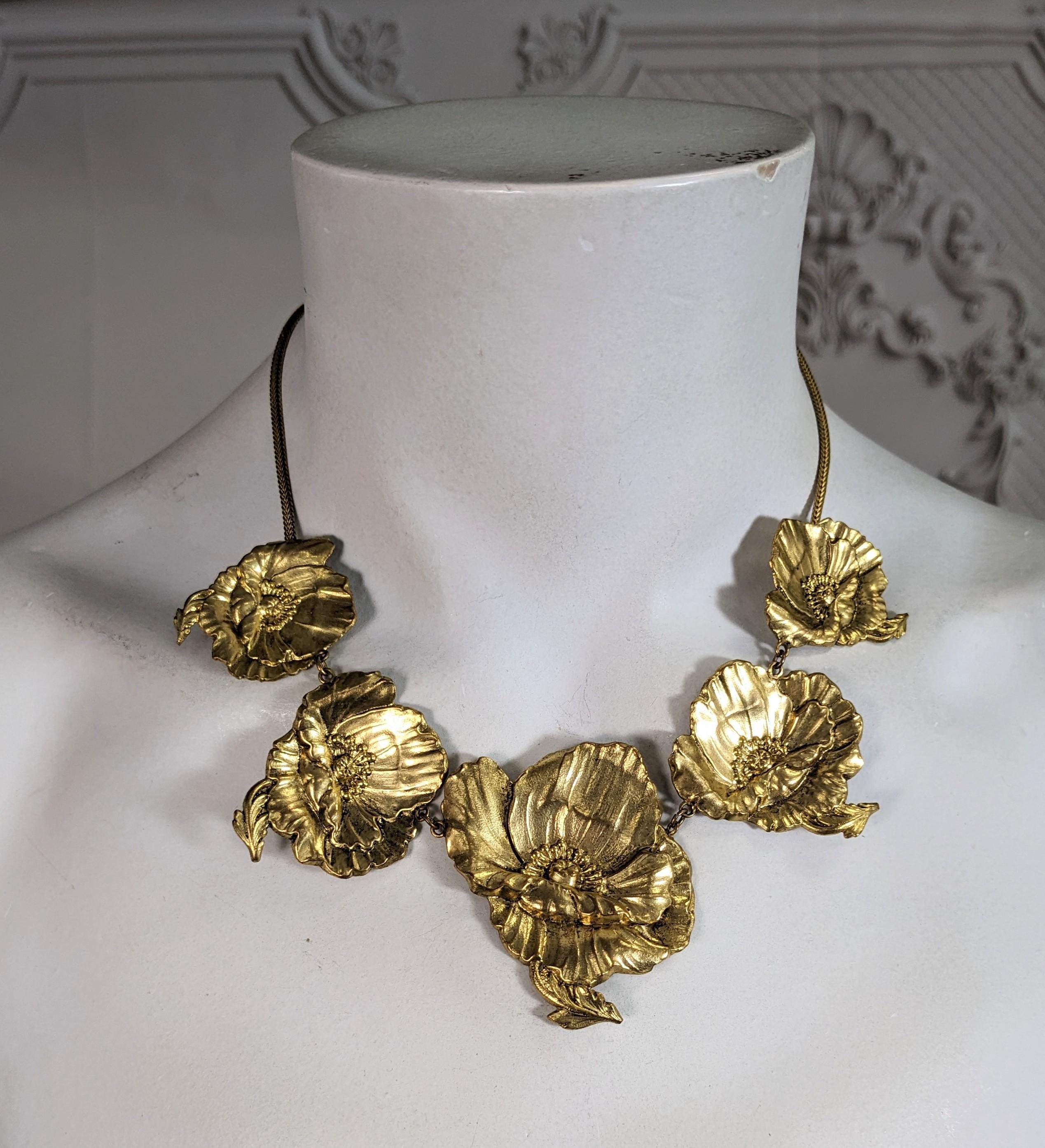 Collier de coquelicots Art Nouveau français en vente 2