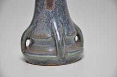 French Art Nouveau Pottery Blue Green Vase Denbac Ceramic Pot