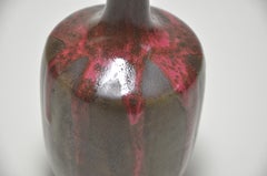 French Art Nouveau Pottery Pink Green Vase Denert Denbac Ceramic Pot