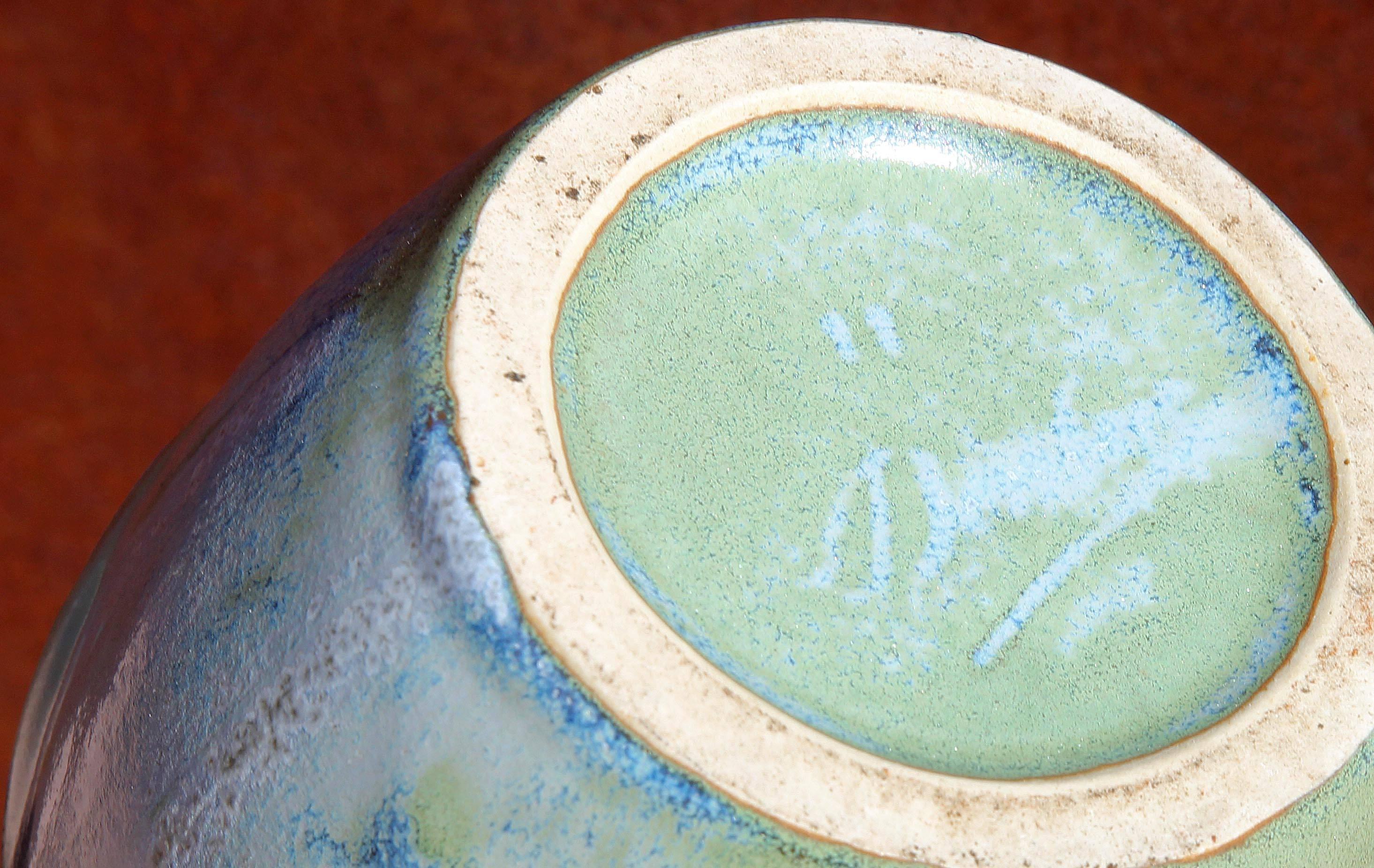 Glazed French Art Nouveau Pottery Vase