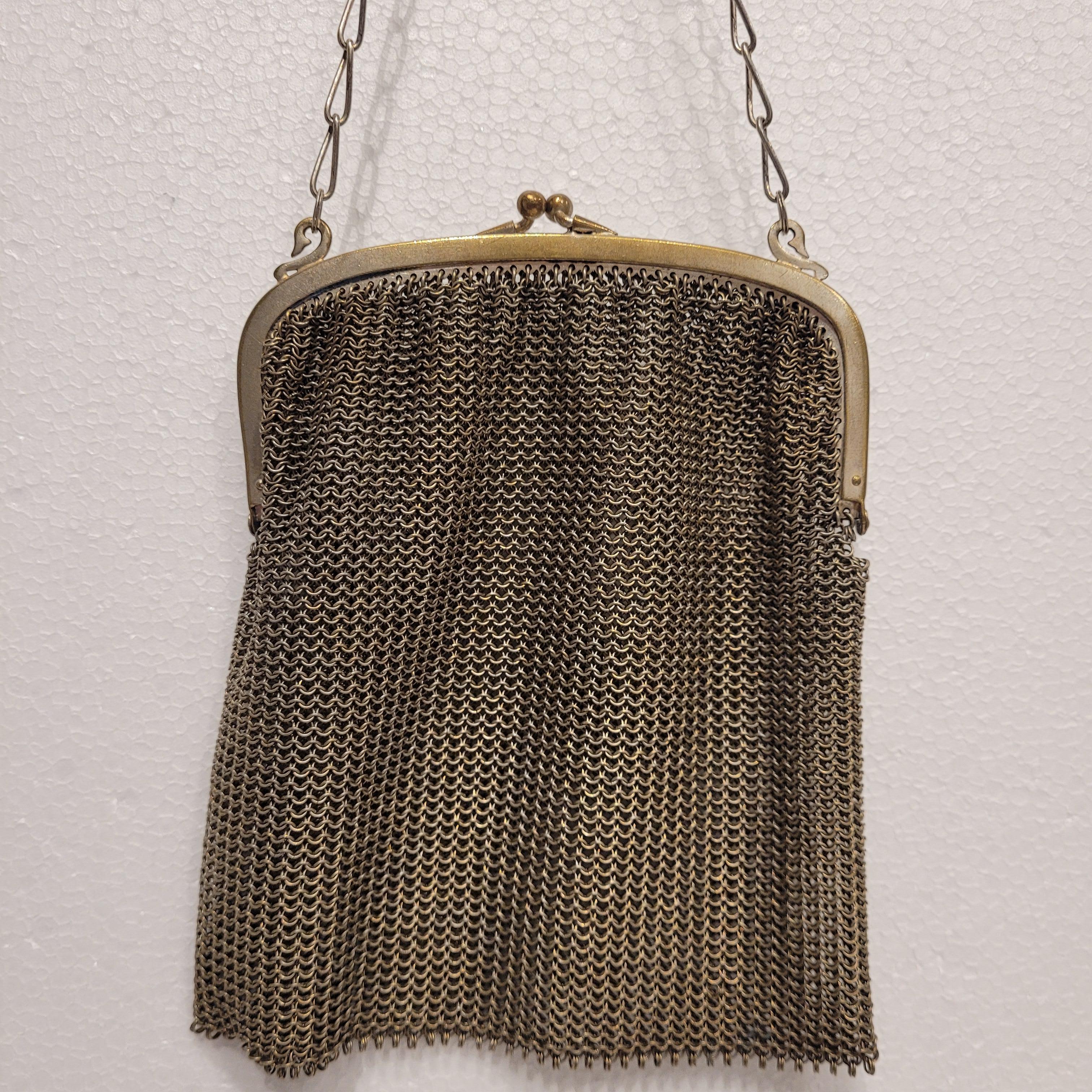 French Art nouveau pouch bag, silver plate For Sale 1