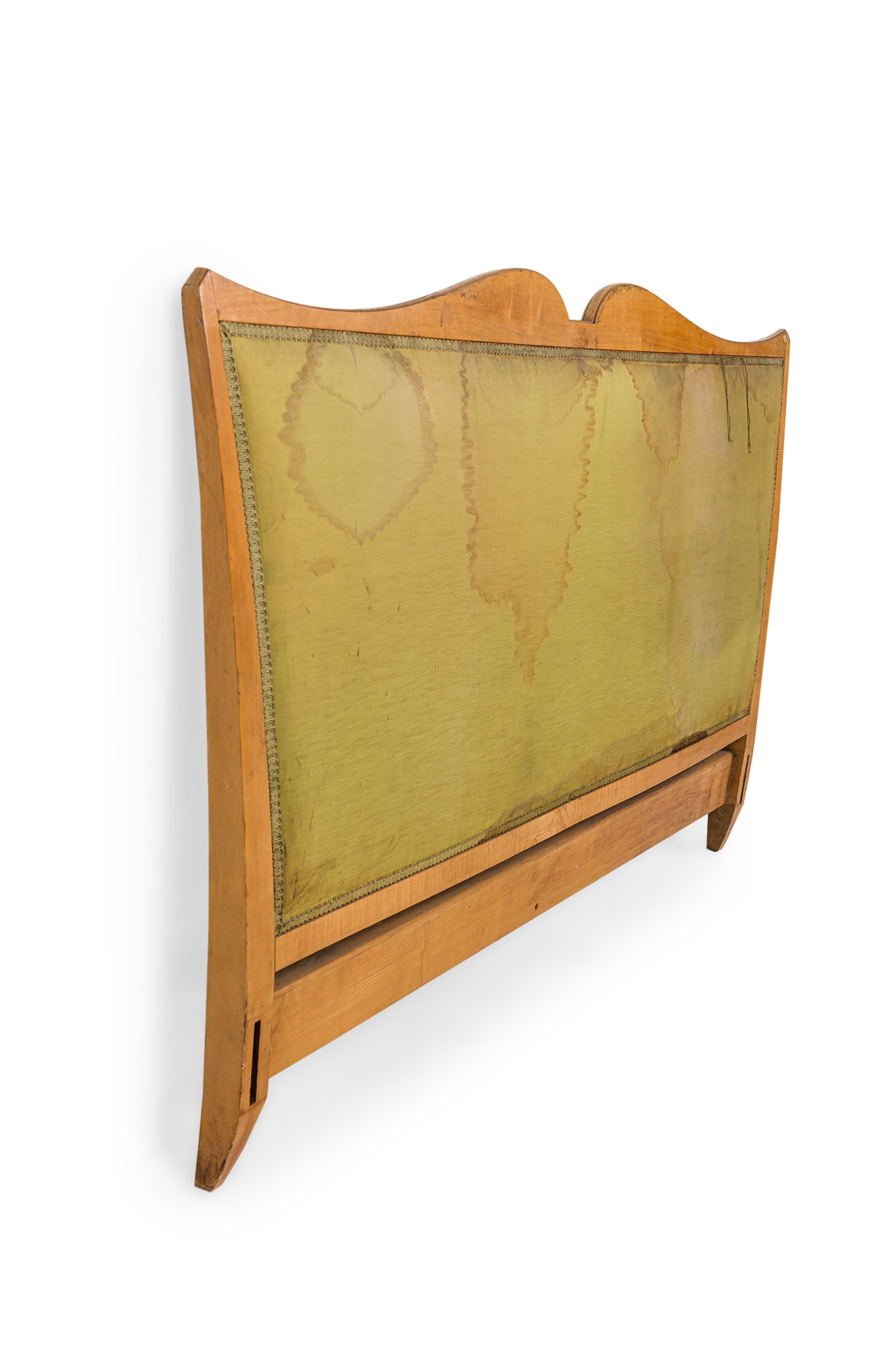 Maple French Art Nouveau Queen Sized Serpentine Shaped maple headboard For Sale