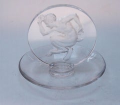 French Art Nouveau Rene Lalique Faune Glass Dish, 1931