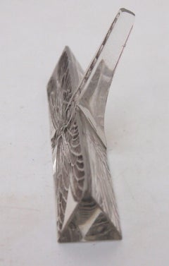 French Art Nouveau Rene Lalique Grey Stained Dragonfly Knife Rest c1919