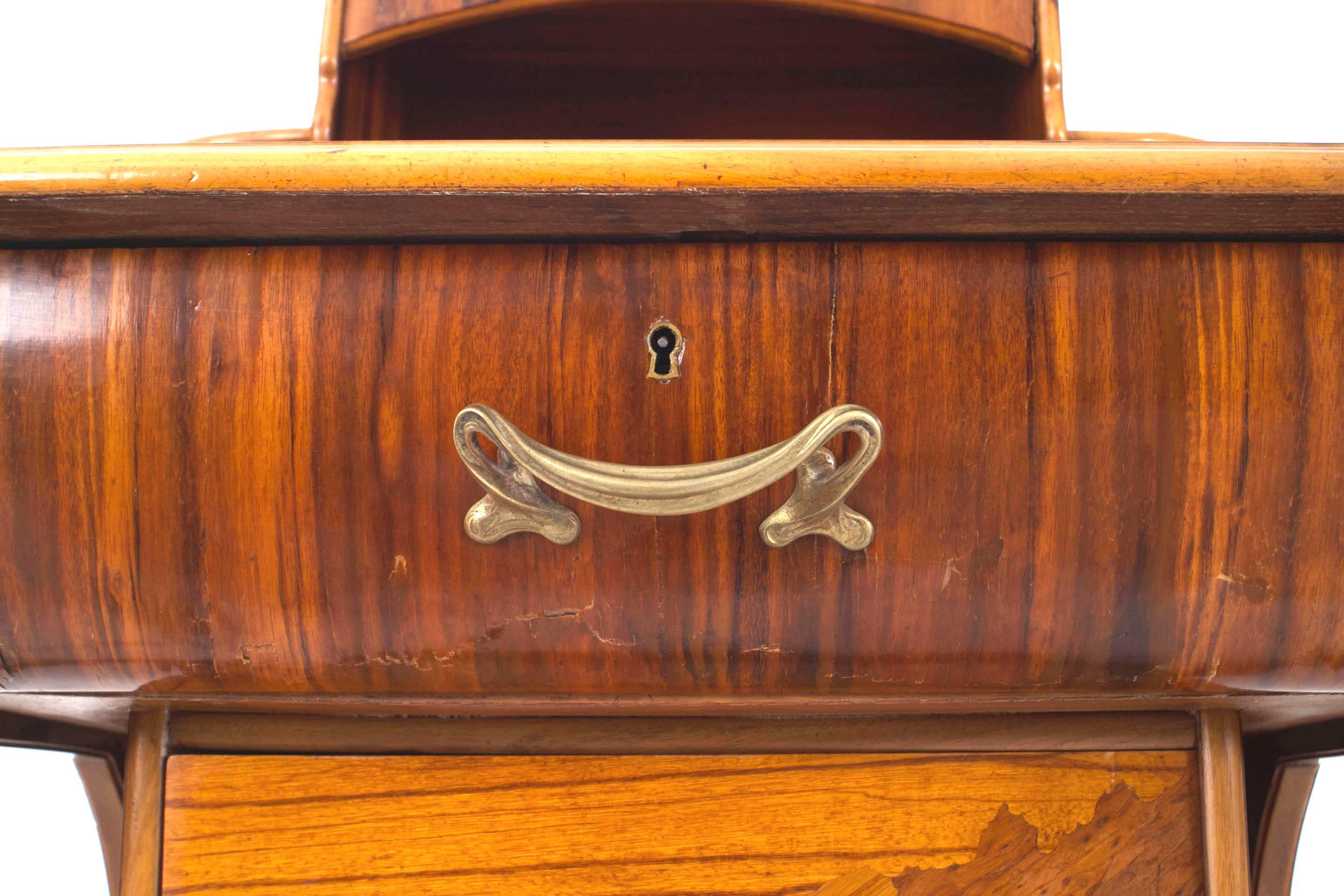 French Art Nouveau Majorelle Rosewood Cabinet with Inlay For Sale 1