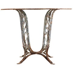 French Art Nouveau Round Iron Tulip Garden Dining Table