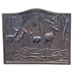 Plaque de cheminée / dosseret "scène rurale" Art nouveau français, 20e siècle