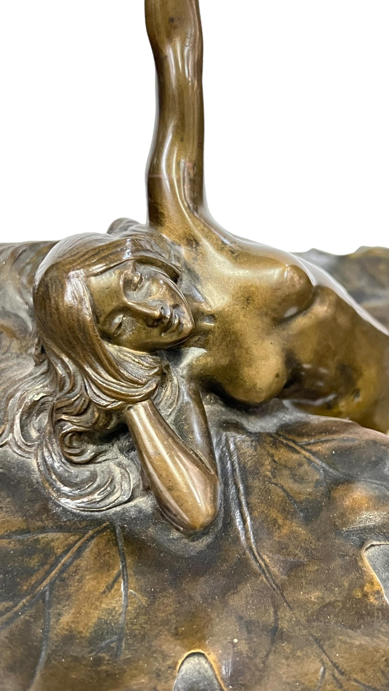French Art Nouveau Sculptural Maiden Tray  by, Louis Eugene Maurel 8