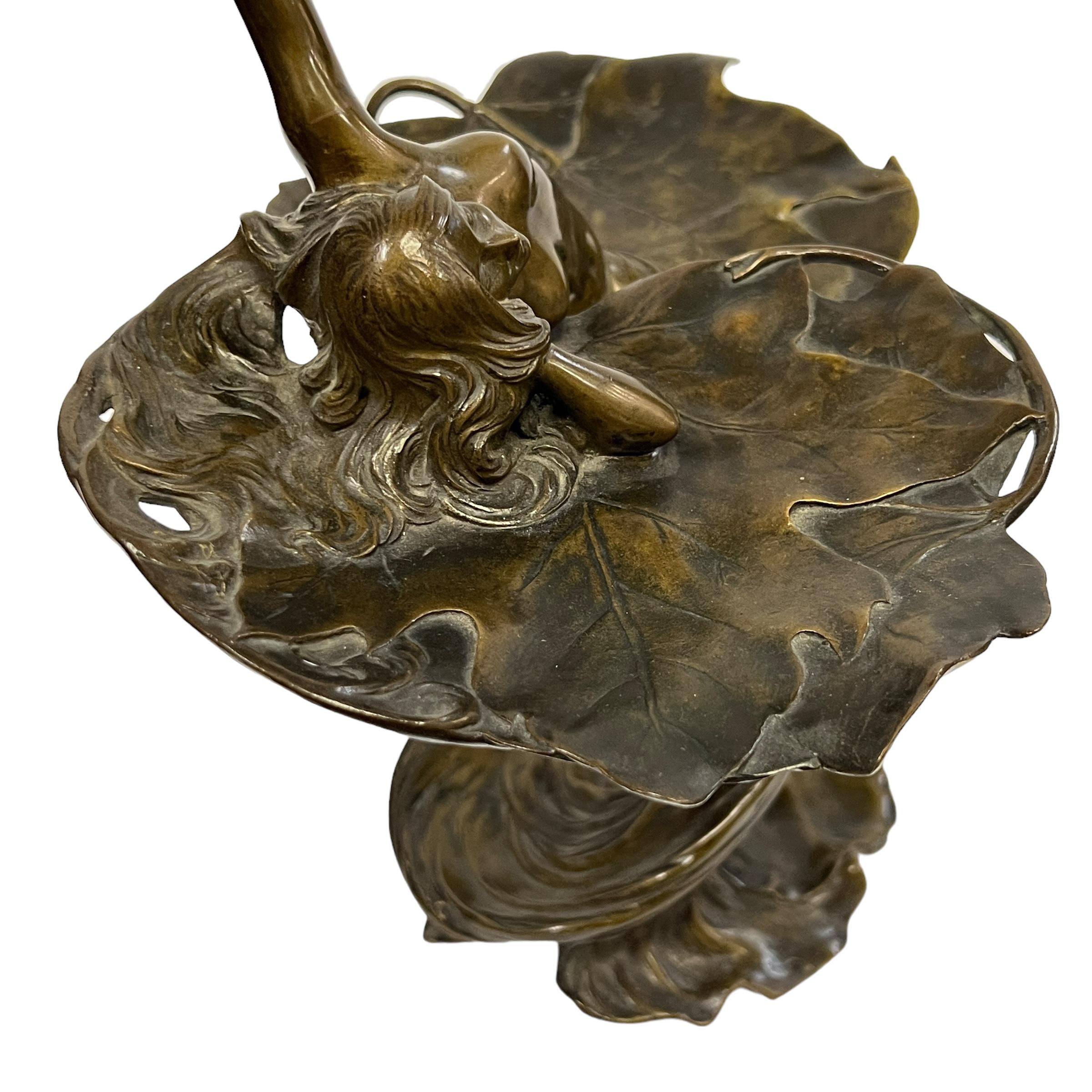 French Art Nouveau Sculptural Maiden Tray  by, Louis Eugene Maurel 9