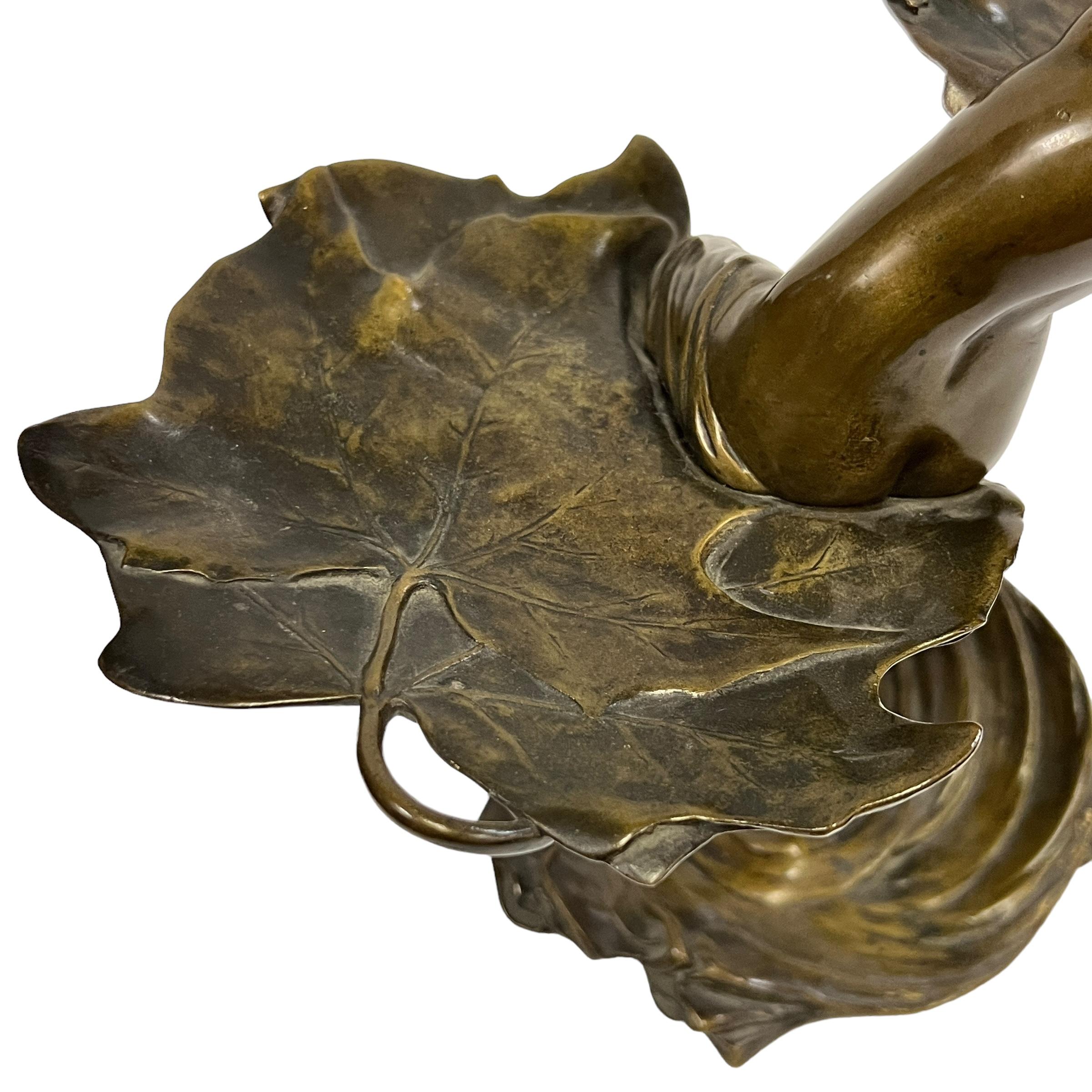 French Art Nouveau Sculptural Maiden Tray  by, Louis Eugene Maurel 11