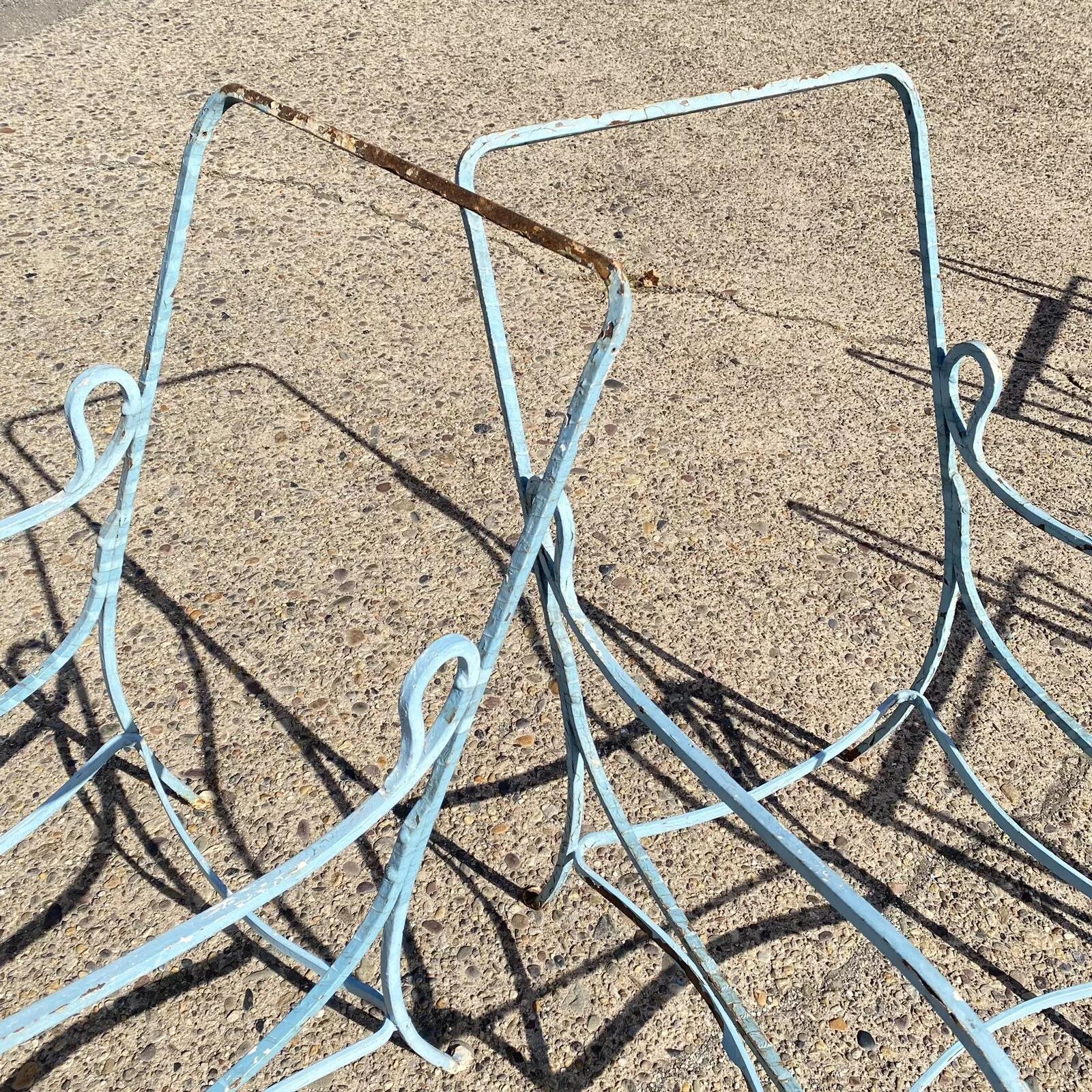 French Art Nouveau Sculptural Wrought Iron Garden Patio Lounge Chairs - a Pair For Sale 3