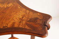 Table d'appoint Art Nouveau / Gueridon par Louis Majorelle Nancy 1900 Lillies