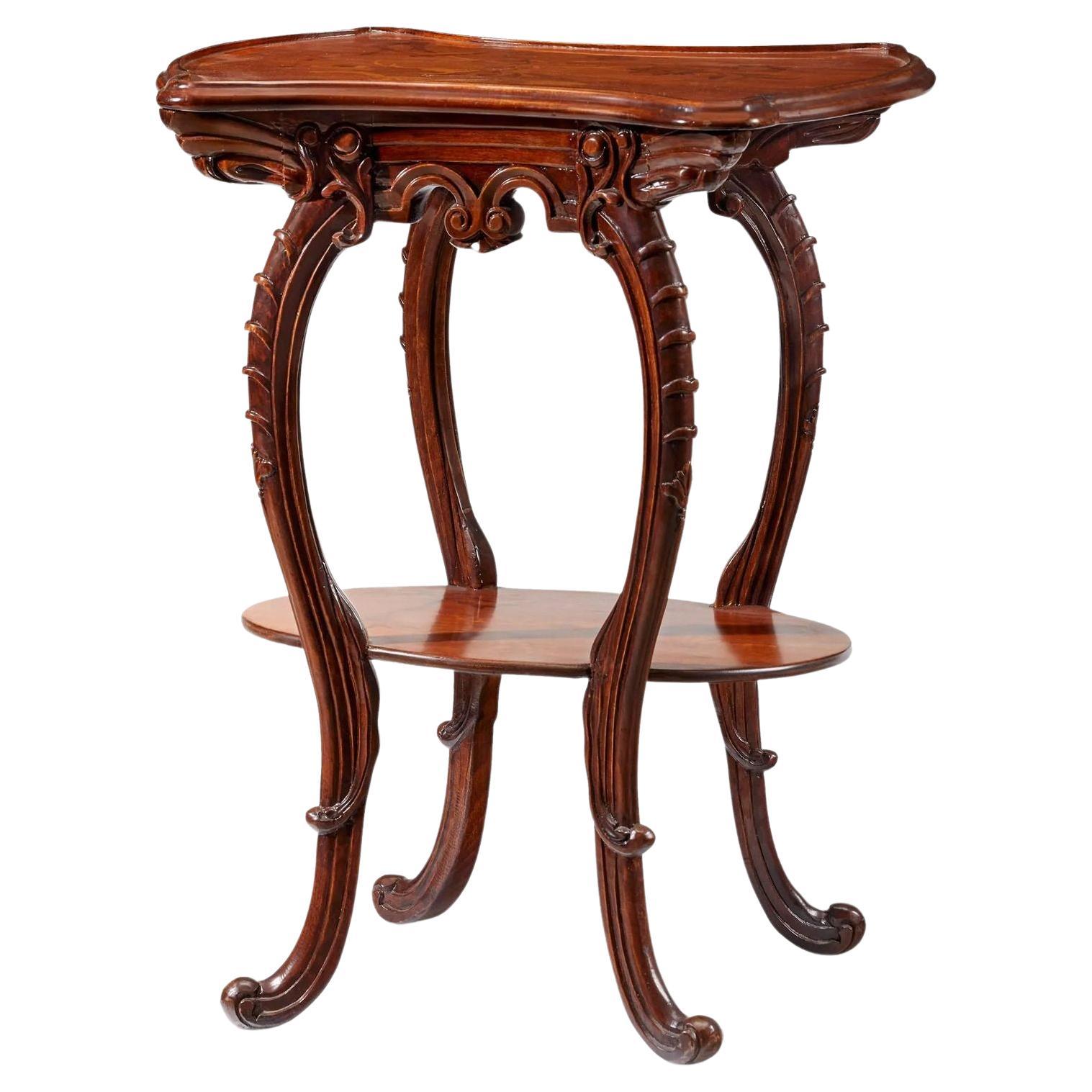 French Art Nouveau Side Table in the Style of Louis Majorelle For Sale
