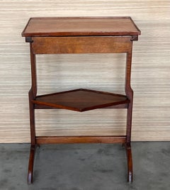 French Art Nouveau Side Table or Nightstand with drawer and shelve