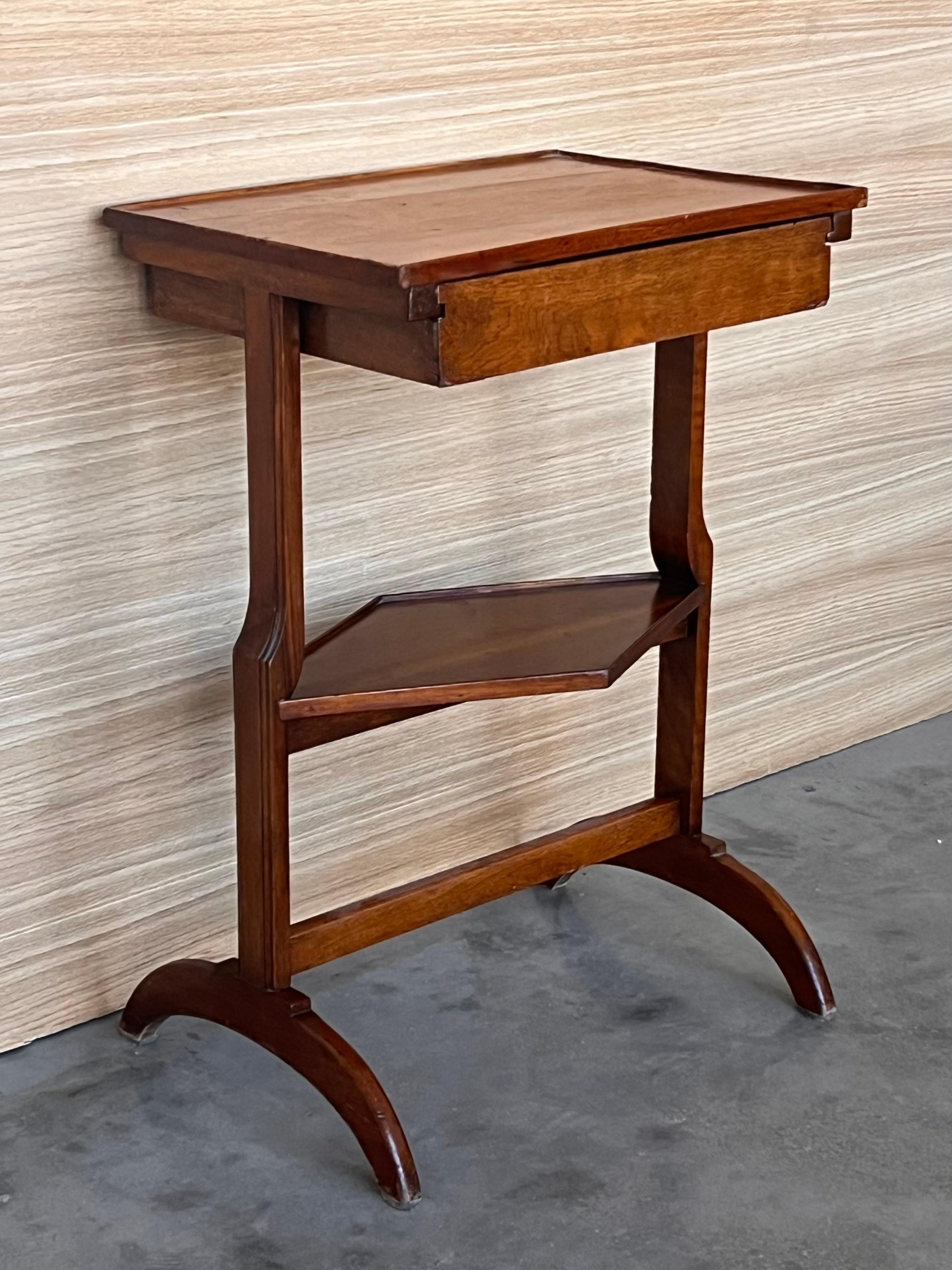 French Art Nouveau Side Table or Nightstand with drawer and shelve For Sale 2