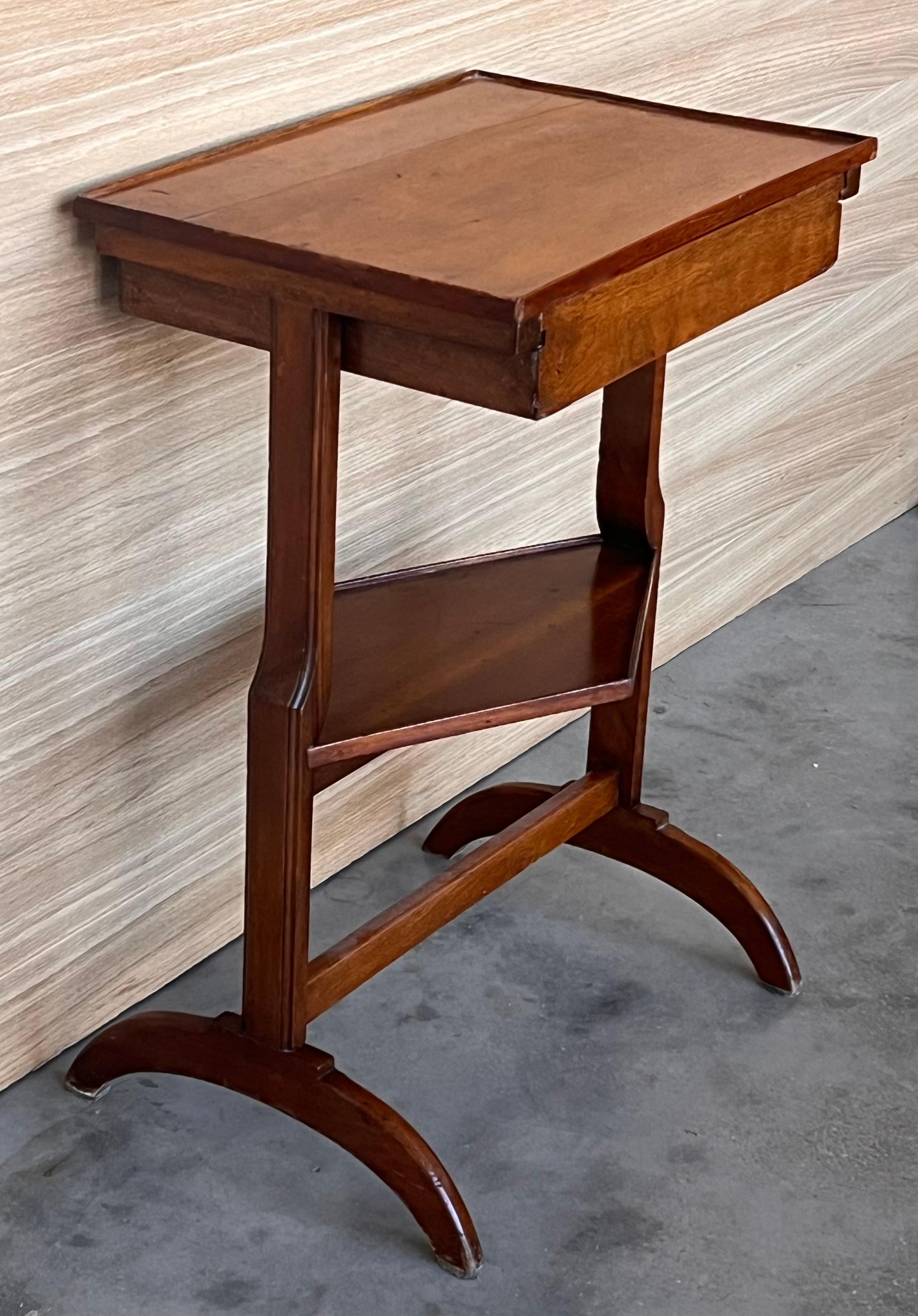 French Art Nouveau Side Table or Nightstand with drawer and shelve For Sale 3