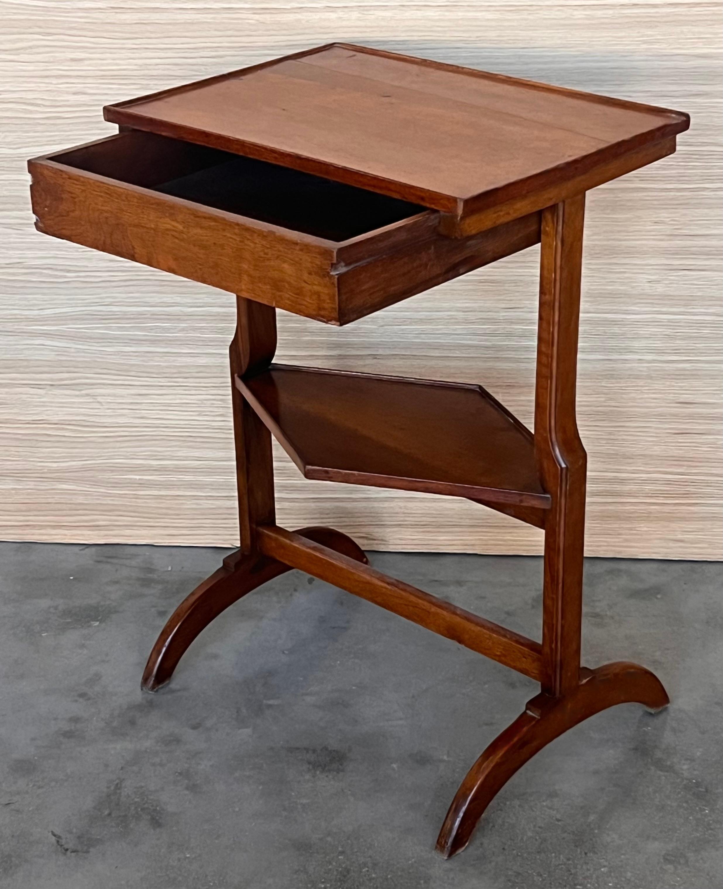 French Art Nouveau Side Table or Nightstand with drawer and shelve For Sale 5