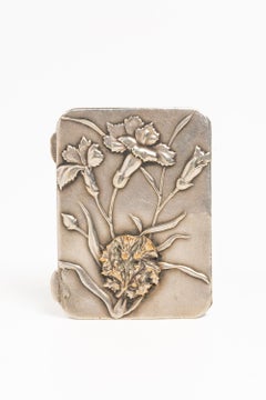 French Art Nouveau Silver Floral Pill Box