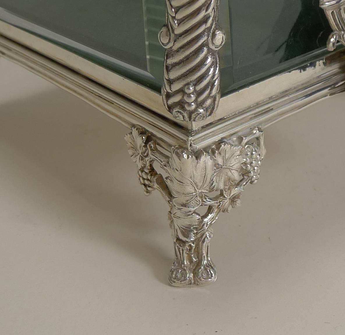French Art Nouveau Silver Plate and Enamel Jewelry Box, circa 1900 In Excellent Condition In Bath, GB