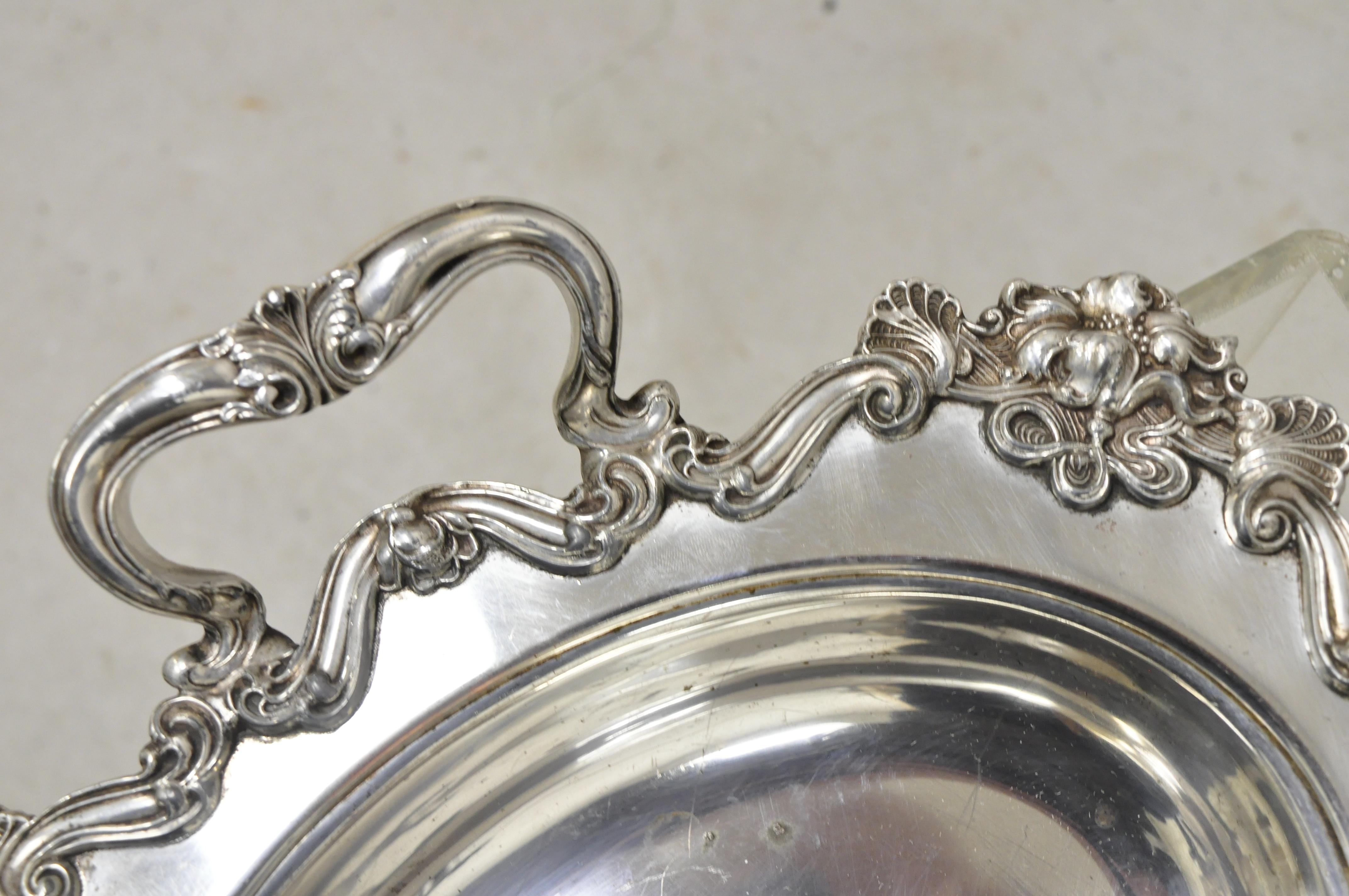 20th Century French Art Nouveau Silver Plate Double Side Serving Dish Platter Tray with Lids