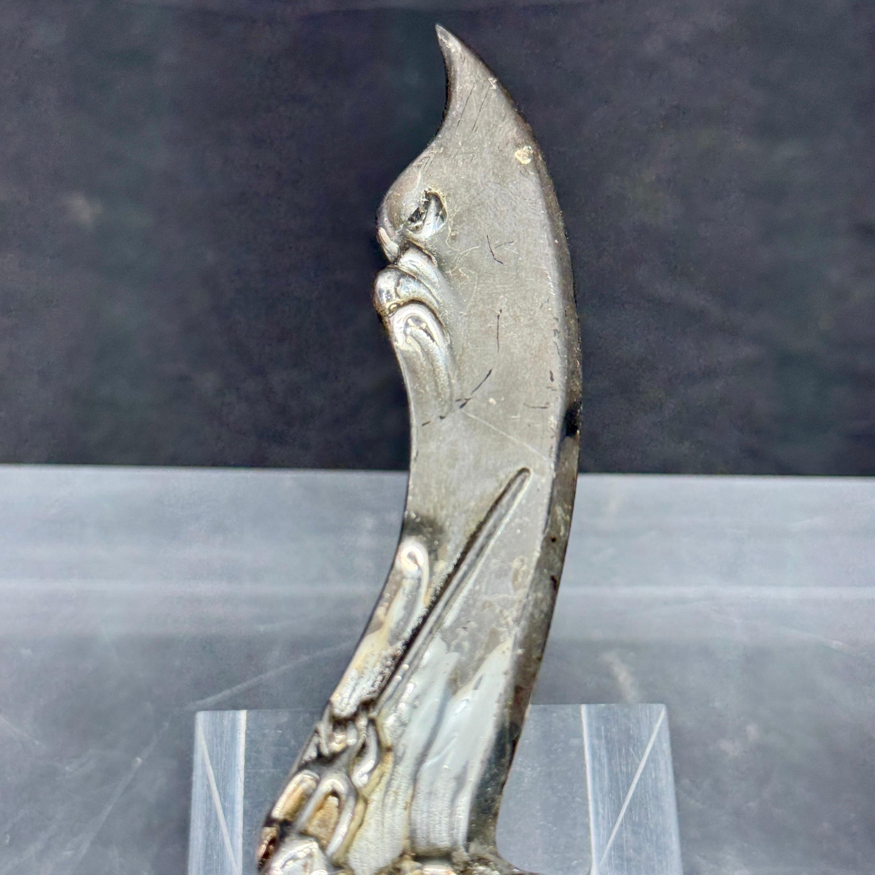 French Art Nouveau Silver Plated Nude Lady Letter Opener For Sale 6