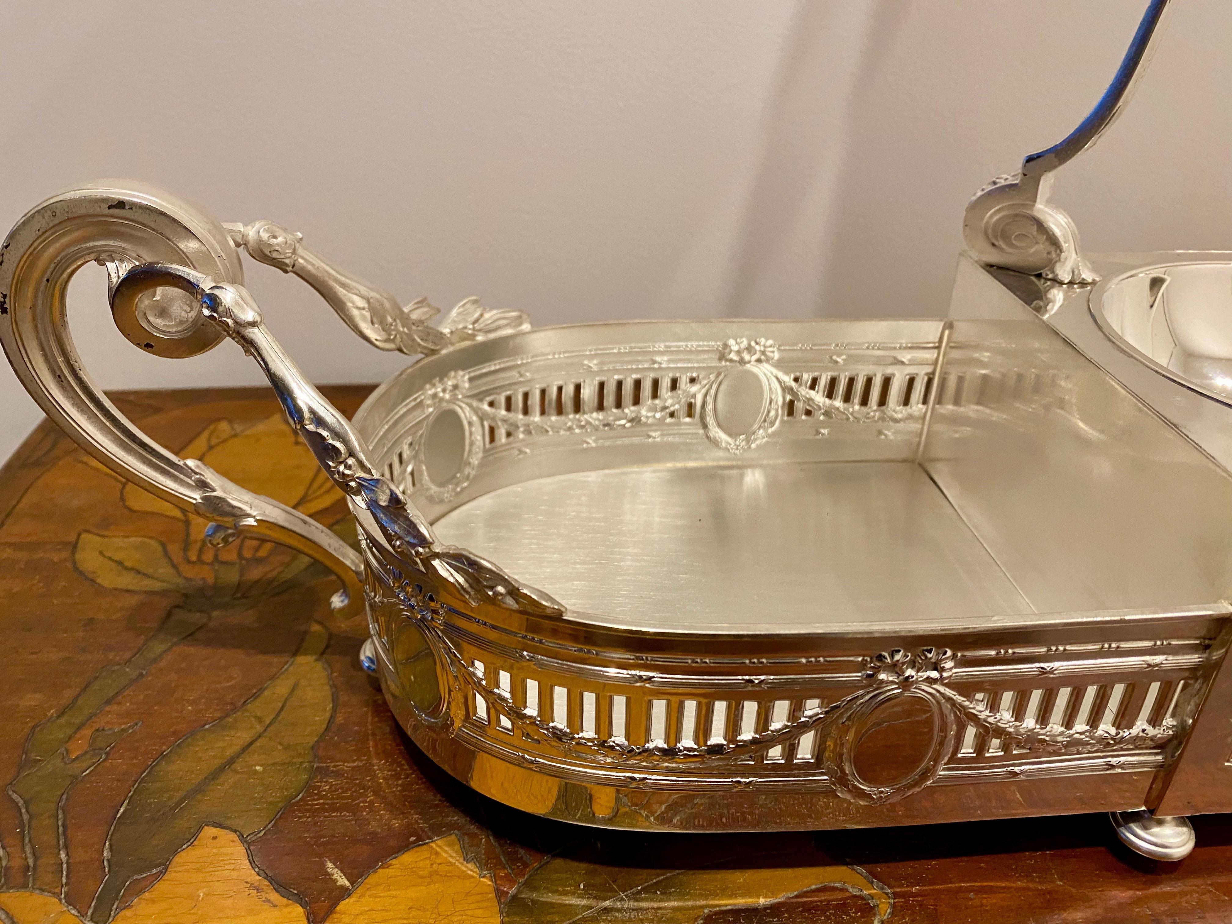 Plated French Art Nouveau Silverplated Centerpiece 