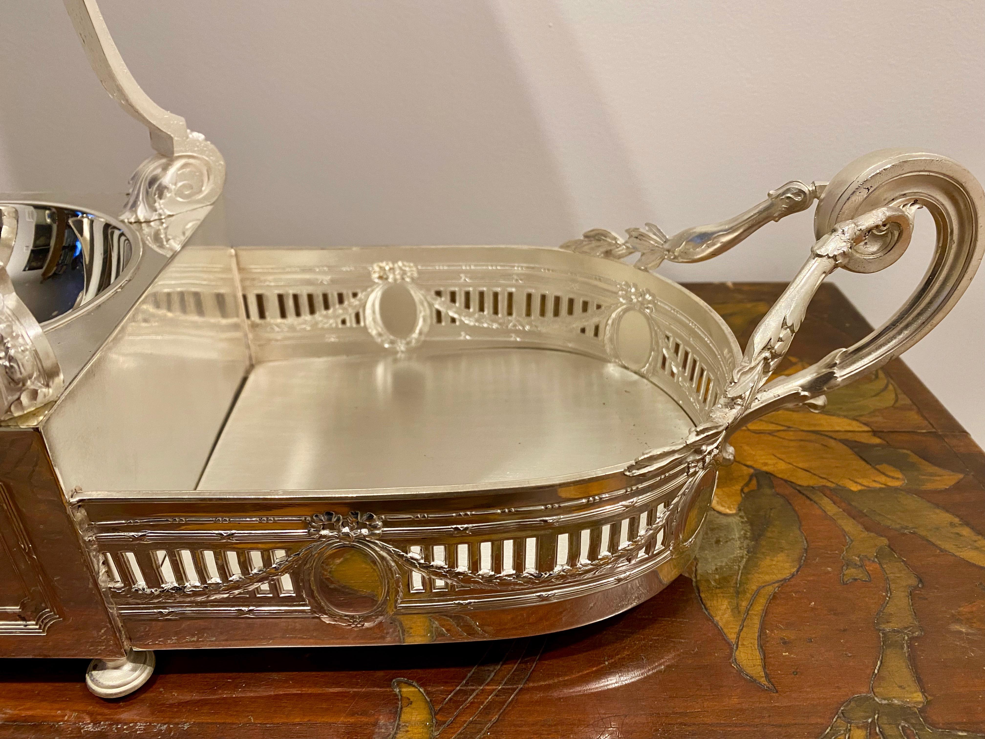 Silver Plate French Art Nouveau Silverplated Centerpiece 