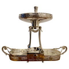 Centre de table en métal argenté Art Nouveau français "Epergne", vers 1900