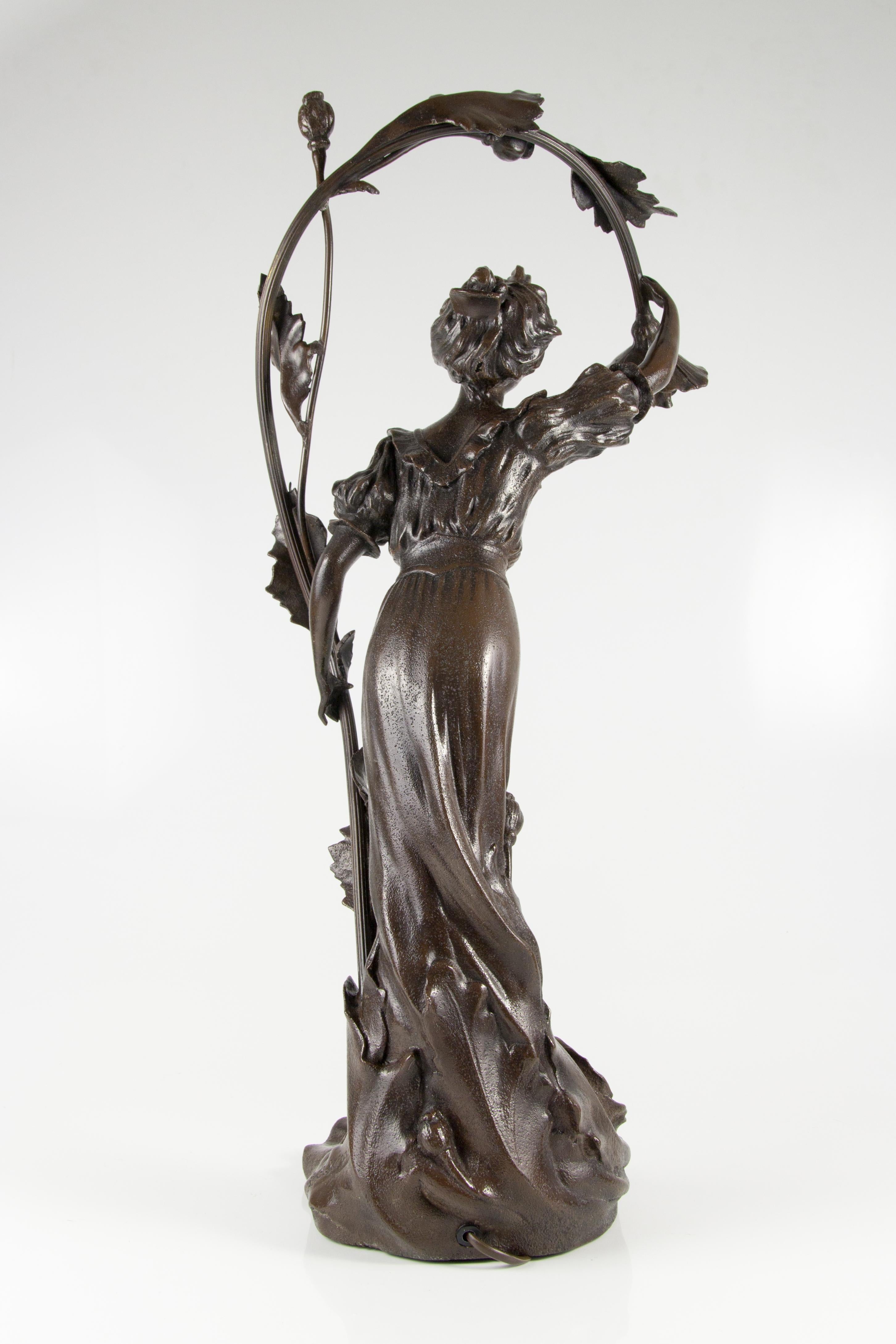 spelter figural lamps