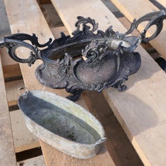 French Art Nouveau Spelter Jardiniere with Original Zinc Liner