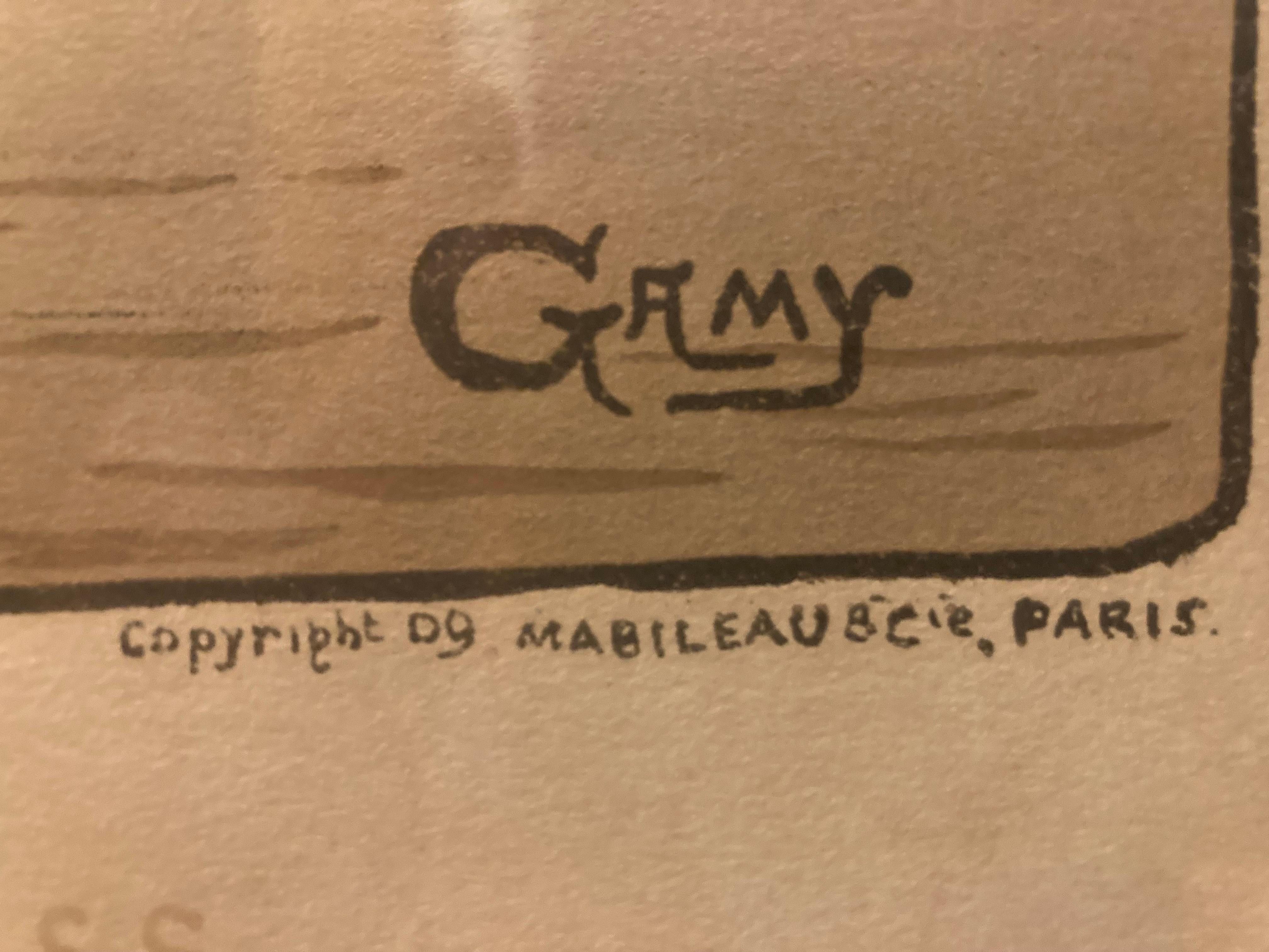 Litographe française Art Nouveau « Les dirigeables PARCEVAL et GROSS » par Gamy en vente 9
