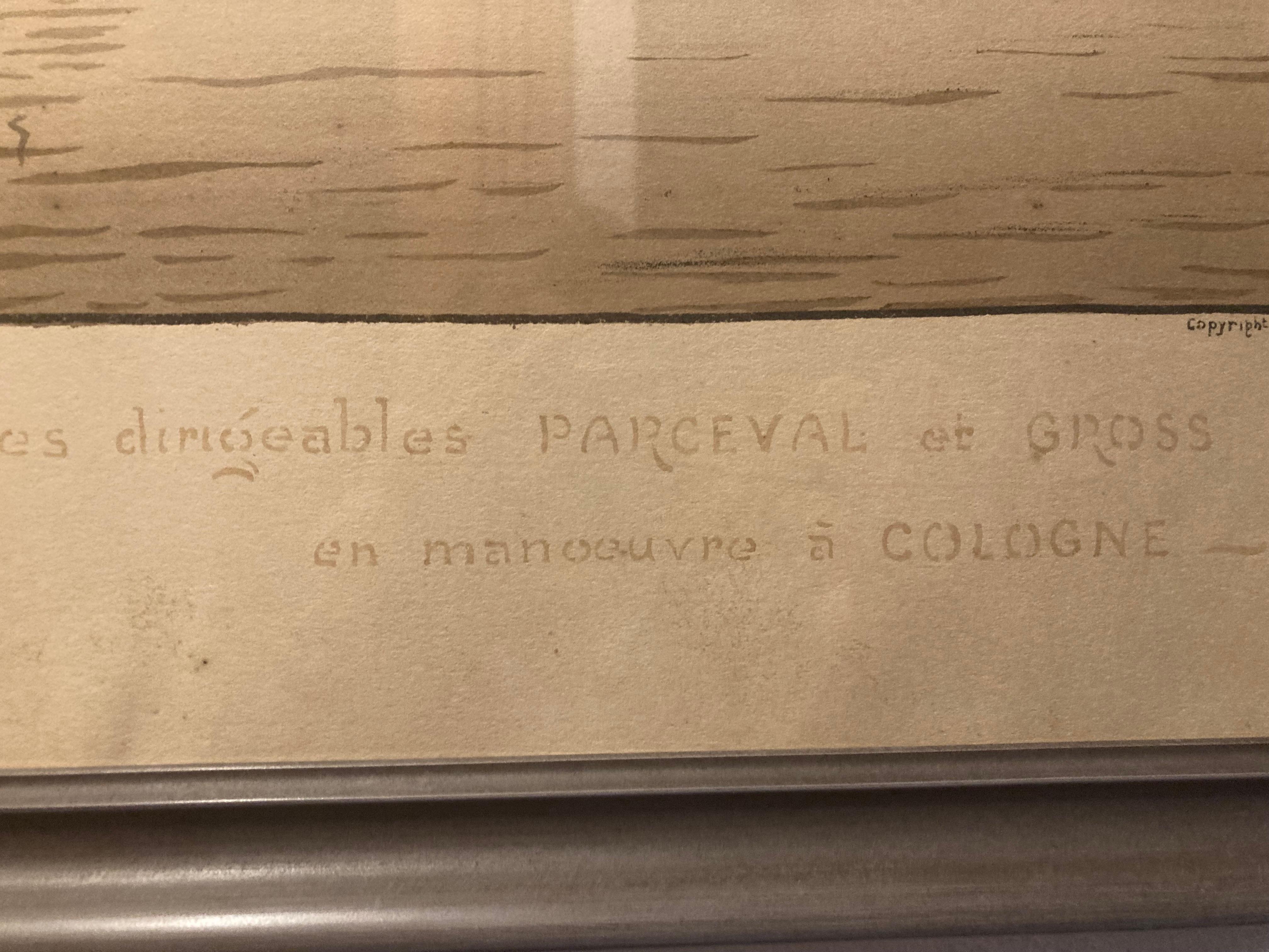 Litographe française Art Nouveau « Les dirigeables PARCEVAL et GROSS » par Gamy en vente 10