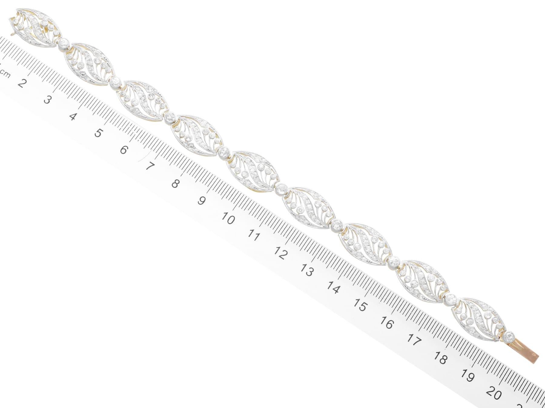 Bracelet en or jaune 18 carats de style Art nouveau français avec diamants de 4,35 carats, c. 1905 en vente 7