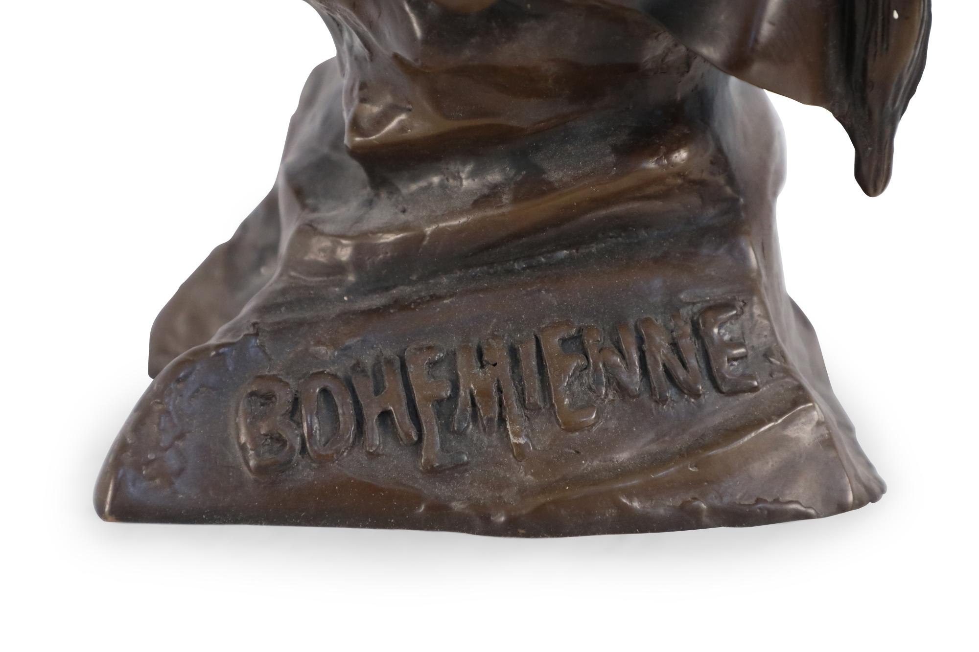 Buste de femme bohème en bronze de style Art nouveau français en vente 5