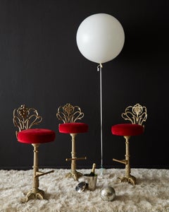 French Art Nouveau Style Cast Iron Bar Stools