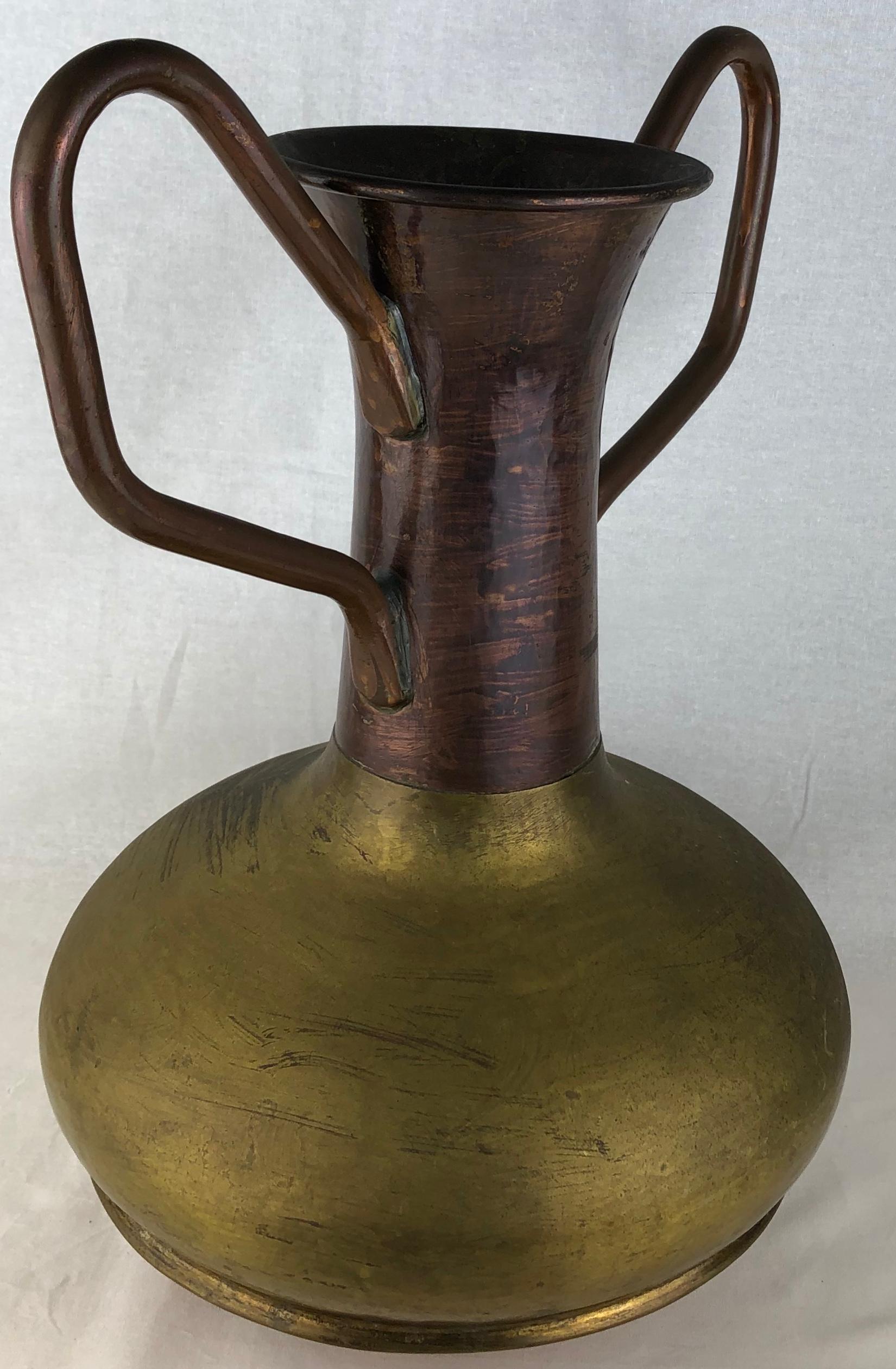 20th Century French Art Nouveau Style Copper Planter or Vase with Handles